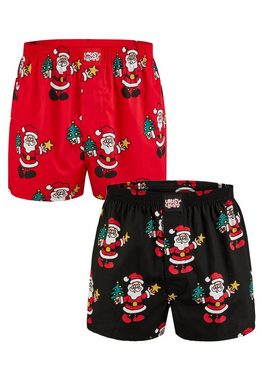 Lousy Livin Boxershorts Santa mit Wihnachtsmann Print