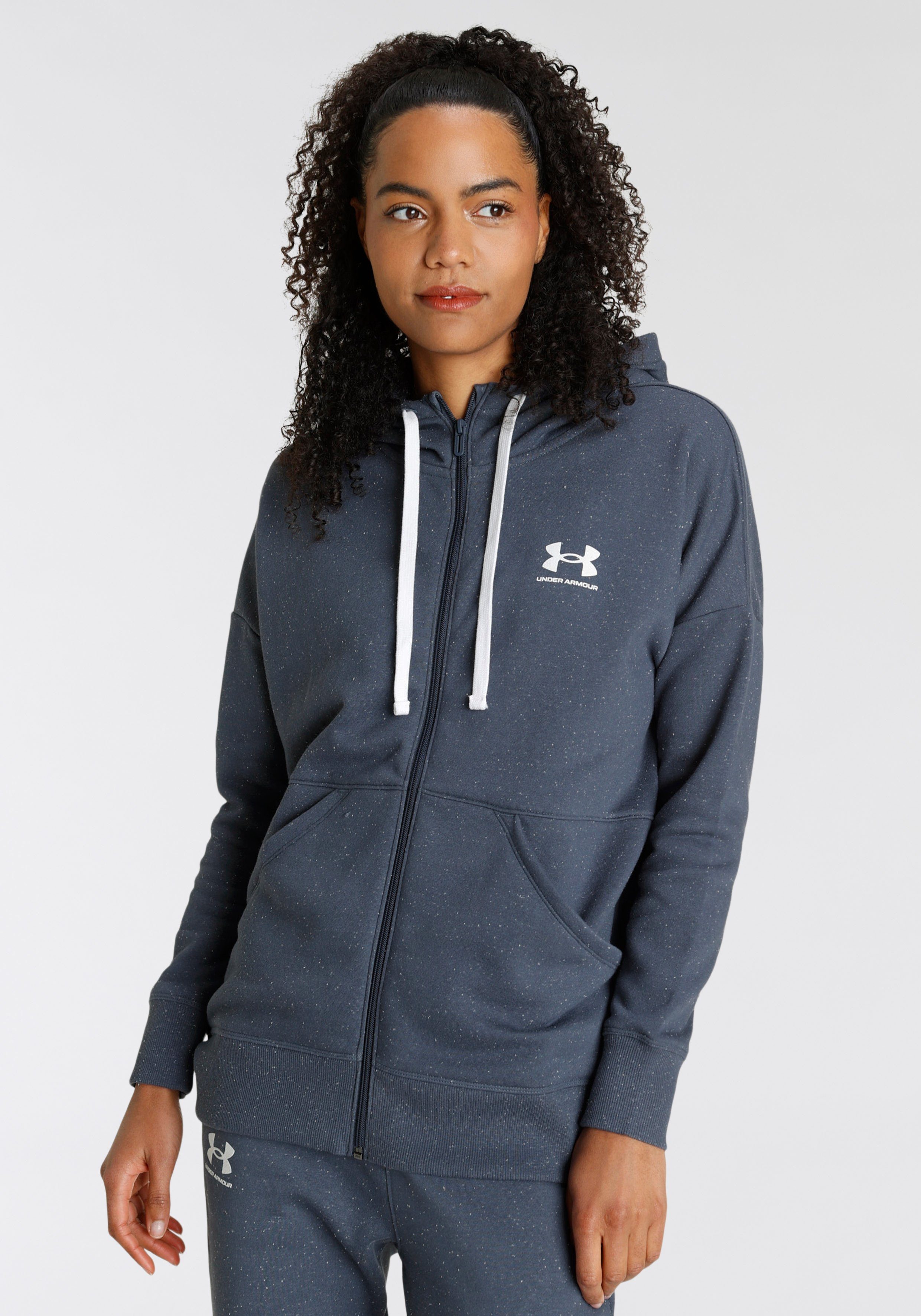 Under Armour® Kapuzensweatjacke RIVAL FLEECE FULL ZIP Downpour Gray 044