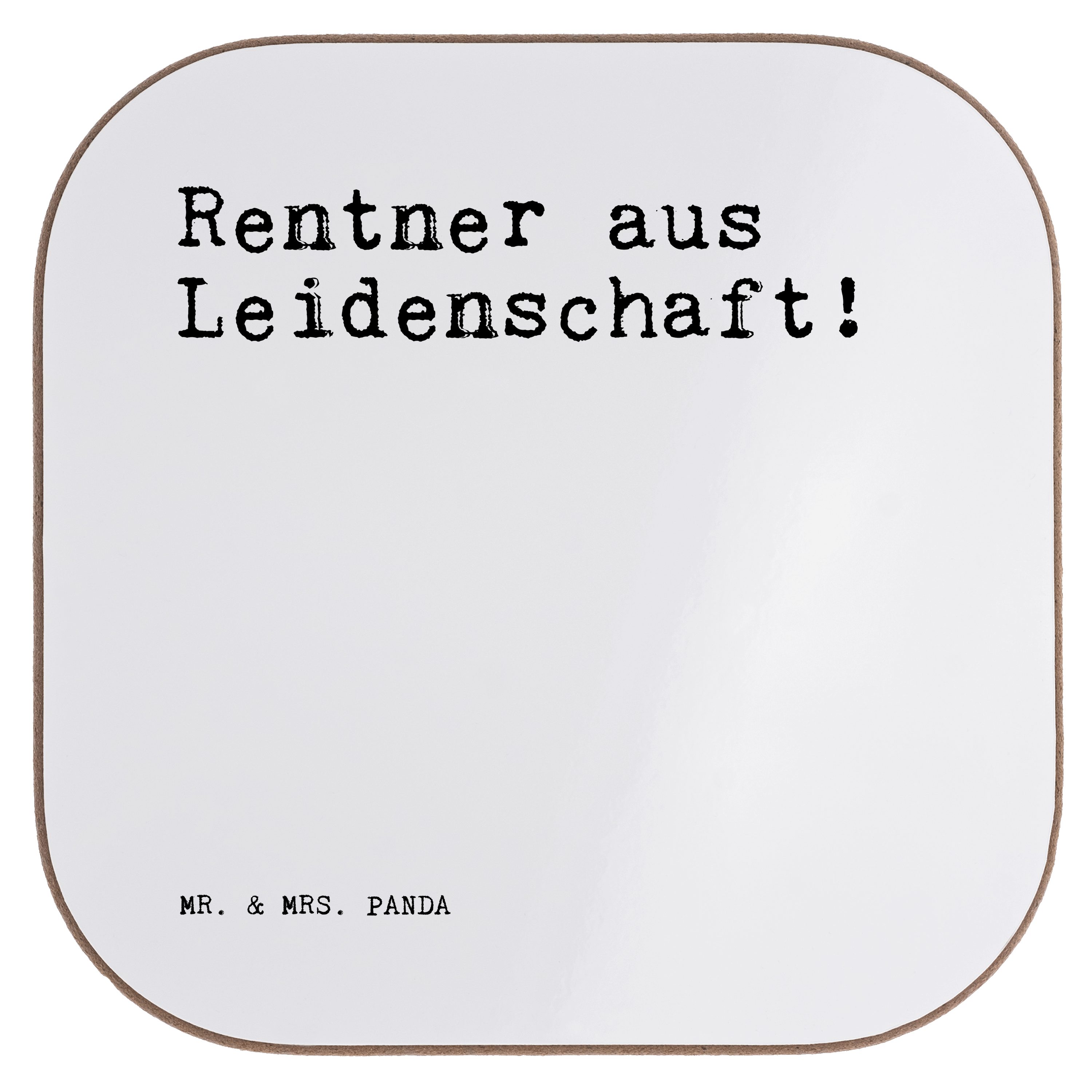 Getränkeunte, Mr. Weiß Getränkeuntersetzer Mrs. & Rentnerin, - Leidenschaft! - Panda aus Geschenk, Rentner 1-tlg.
