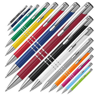 Livepac Office Kugelschreiber 15 Kugelschreiber aus Metall / vollfarbig lackiert / 15 Farben (matt)