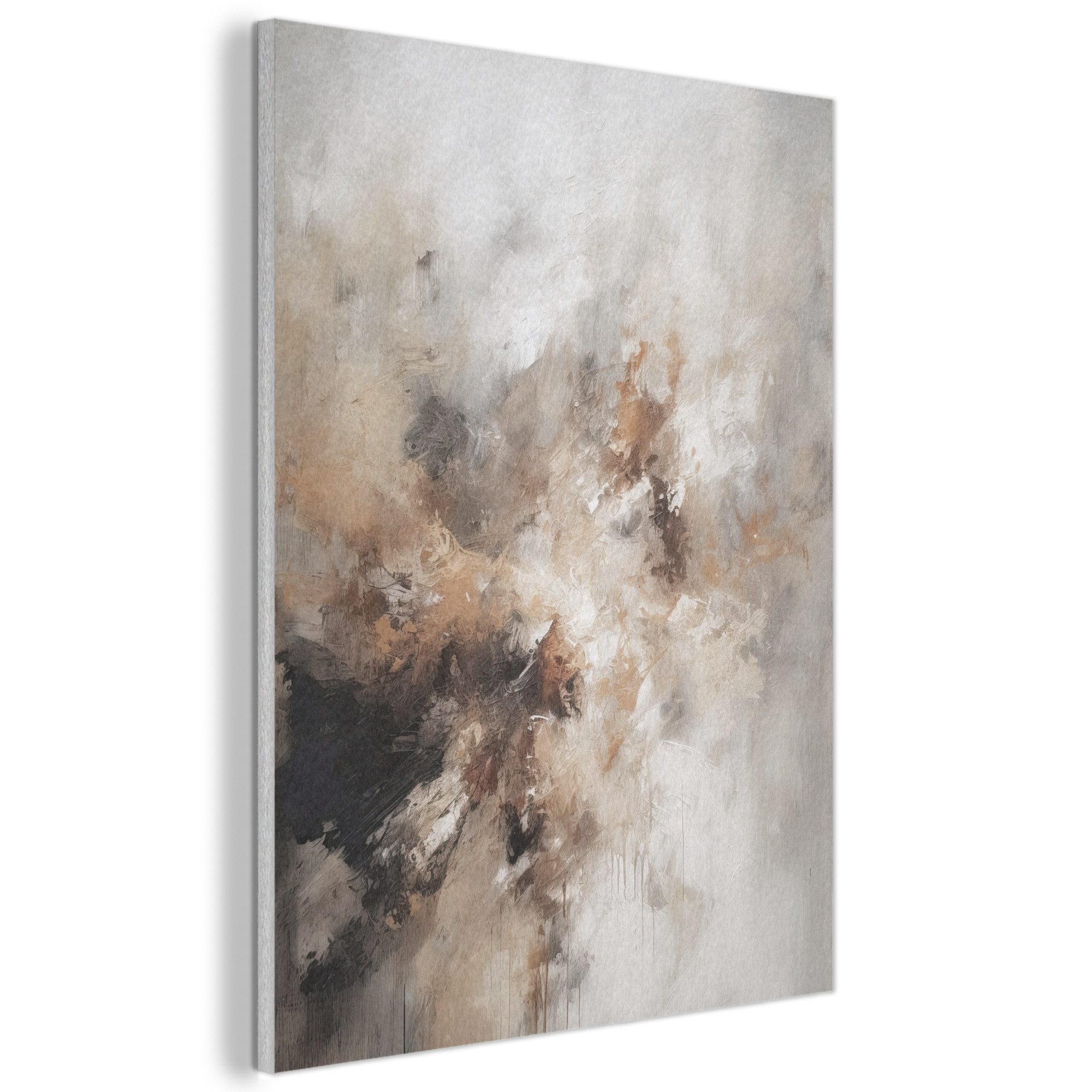 MuchoWow Gemälde Farbe - Abstrakt - Beige - Kunst, Fotodruck (1 St), Akustikpaneele, Wandpaneele, Schalldämmung, Akustikbilder 30x40 cm