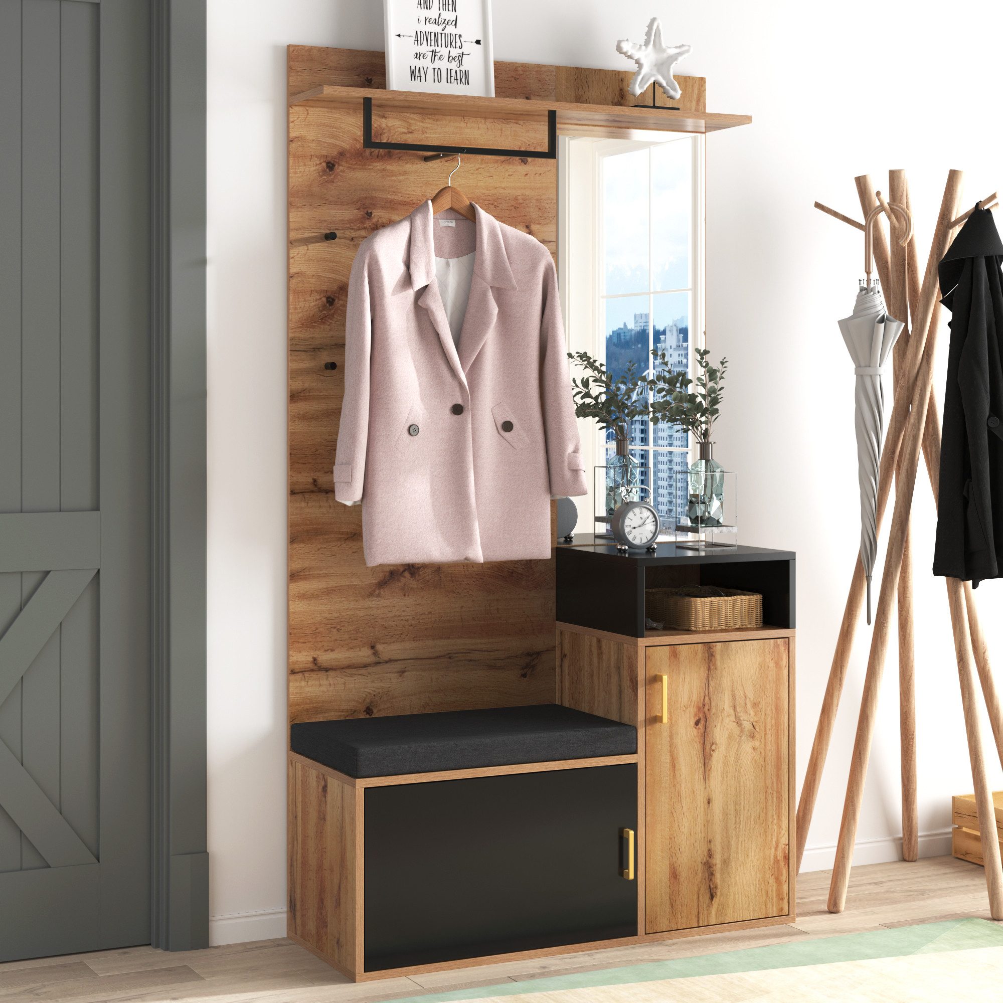 HAUSS SPOLE Garderoben-Set Garderoben-Set Flurgarderobe Garderobe günstig online kaufen