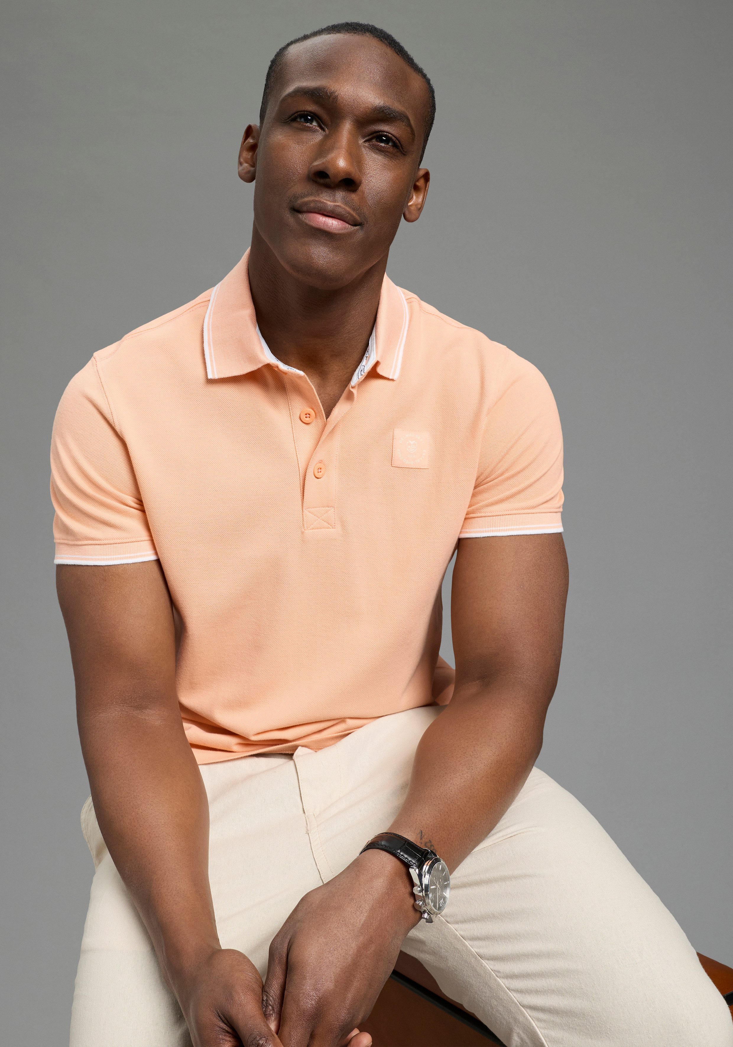 DELMAO Poloshirt Kurzarm, lockere Passform, Polokragen, für Tennis oder Golf