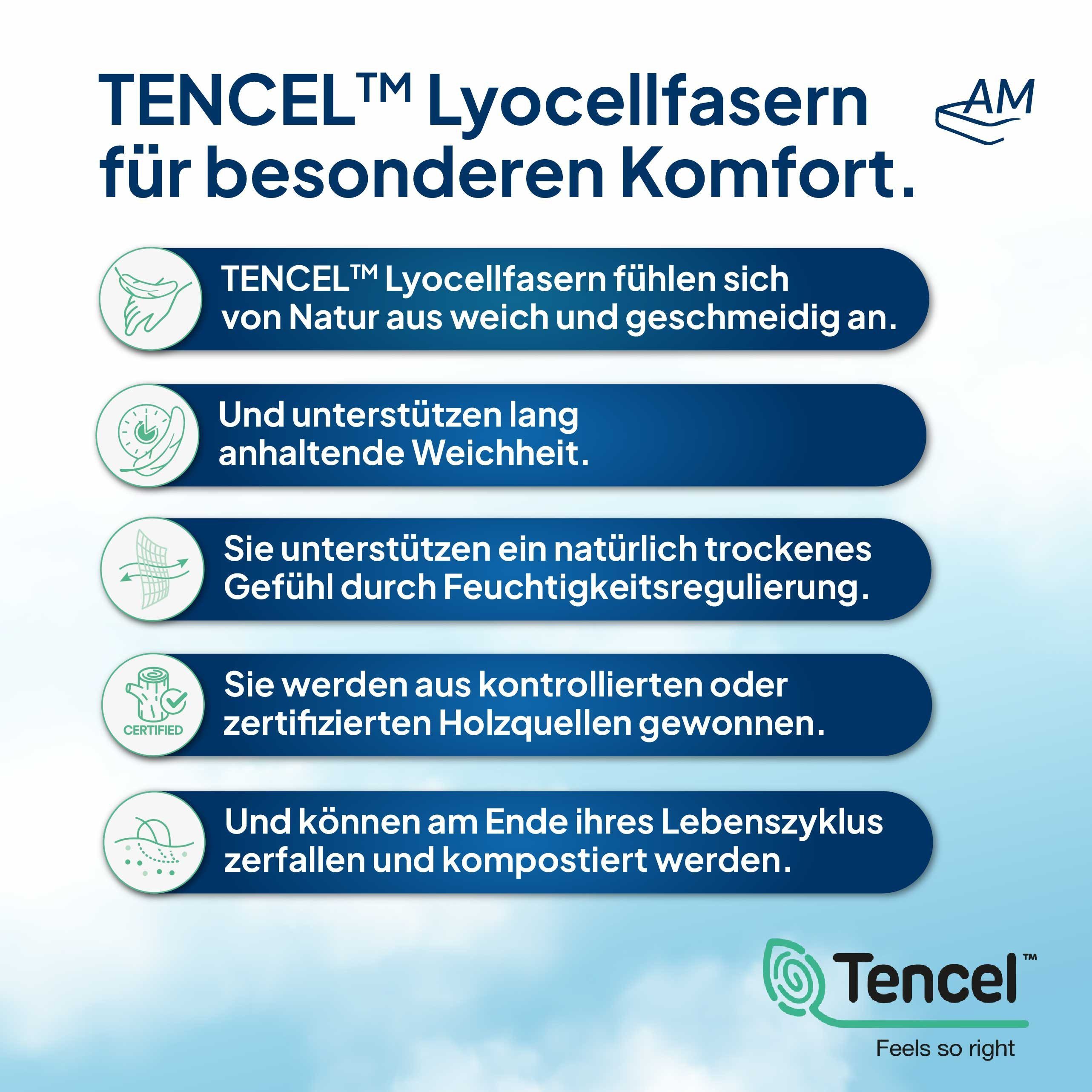 Matratzenersatzbezug TENCEL™ Lyocell Matratzenbezug mit Reißverschluss, Atmungsaktiv AM Qualitätsmatratzen, 80x200x20 cm – Bild 5 von 5