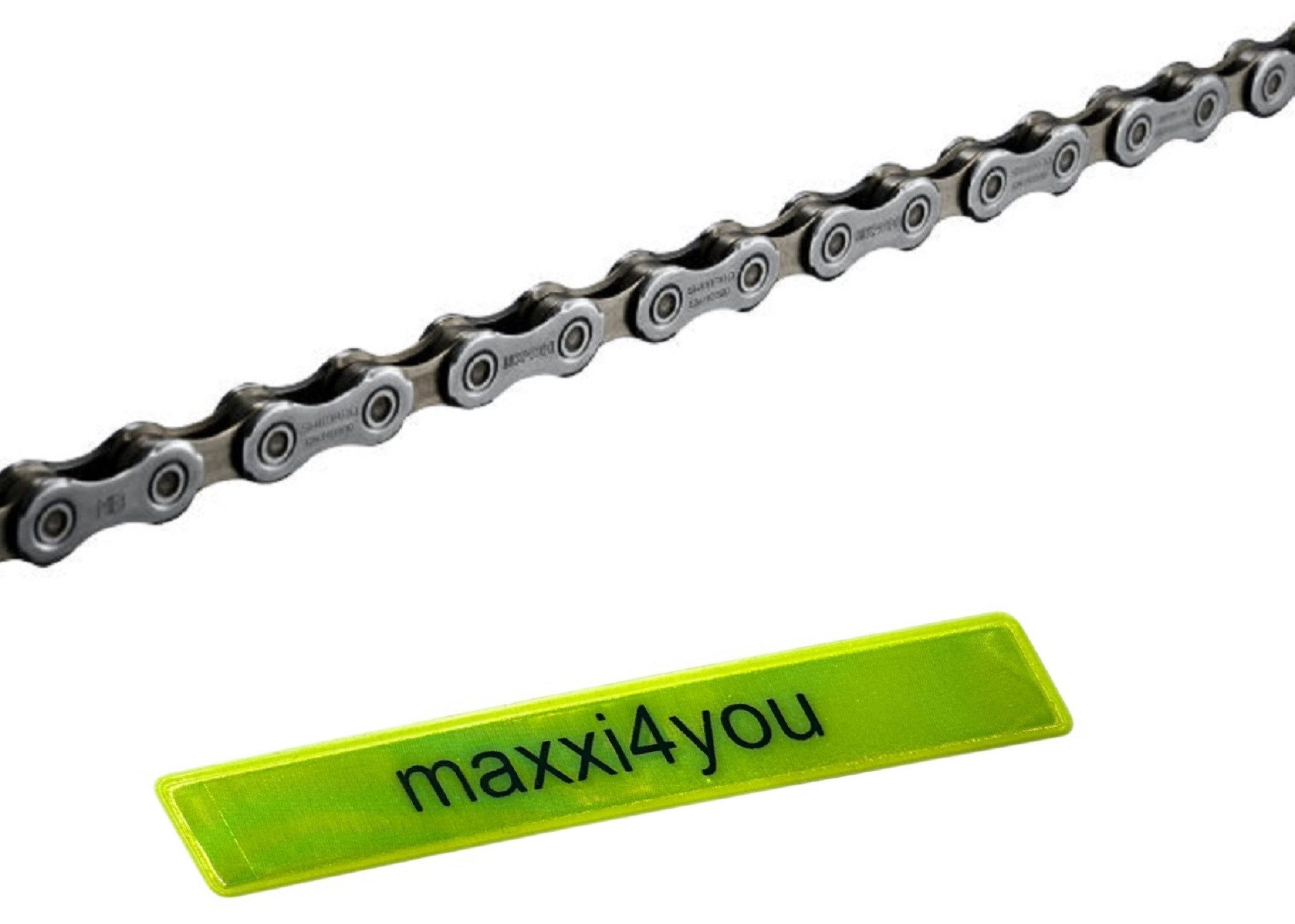 Fahrradkette Shimano Kette CN-HG601 11-Fach 116 Glieder inkl. maxxi4you Reflexband