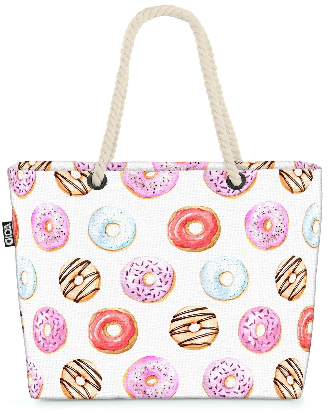 VOID Strandtasche (1-tlg), Sweet Cupcake Beach Doughnut Donuts Süßwaren Süßigkeiten Einhorn Donuts Bag