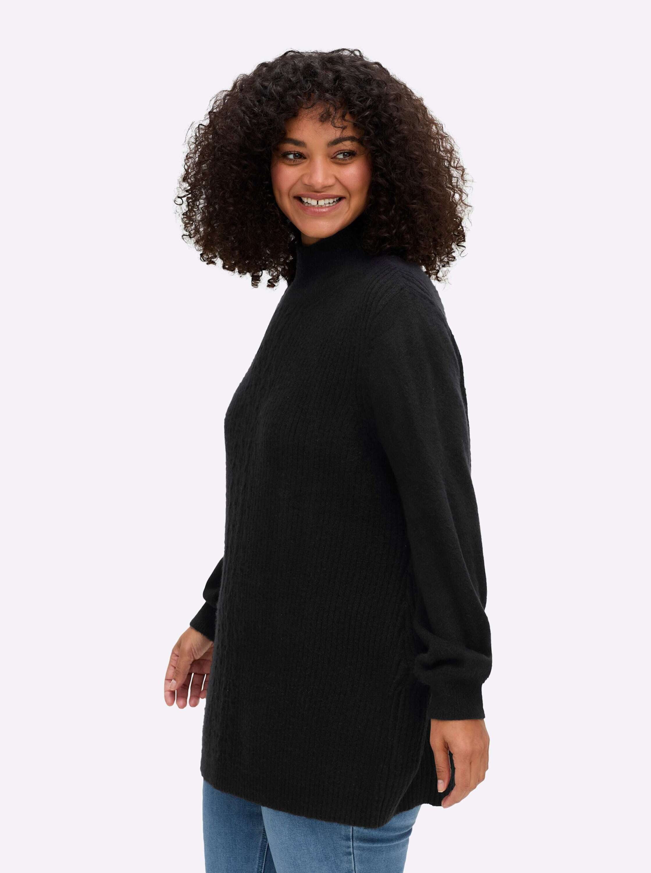 sheego by Joe Browns Strickpullover Pullover Langarm Zopfmuster, Rippoptik