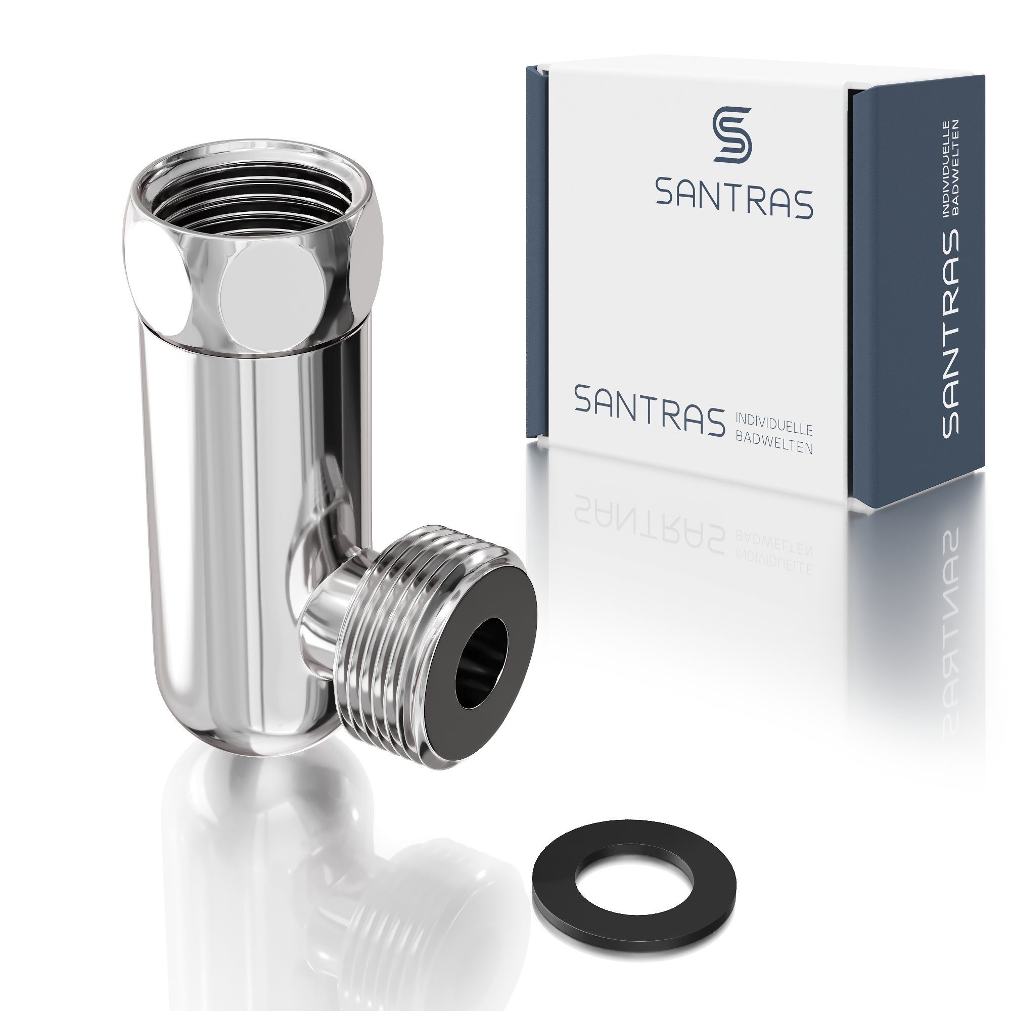 Santras Brauseschlauch SANTRAS® Entleerungsventil zum Abfluss von Wasser in Chrom