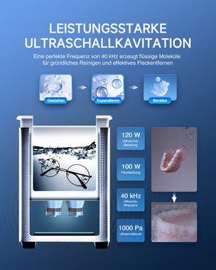 CREWORKS Ultraschallreiniger 3L Ultraschallreinigungsgerät Ultrasonic Cleaner + Korb