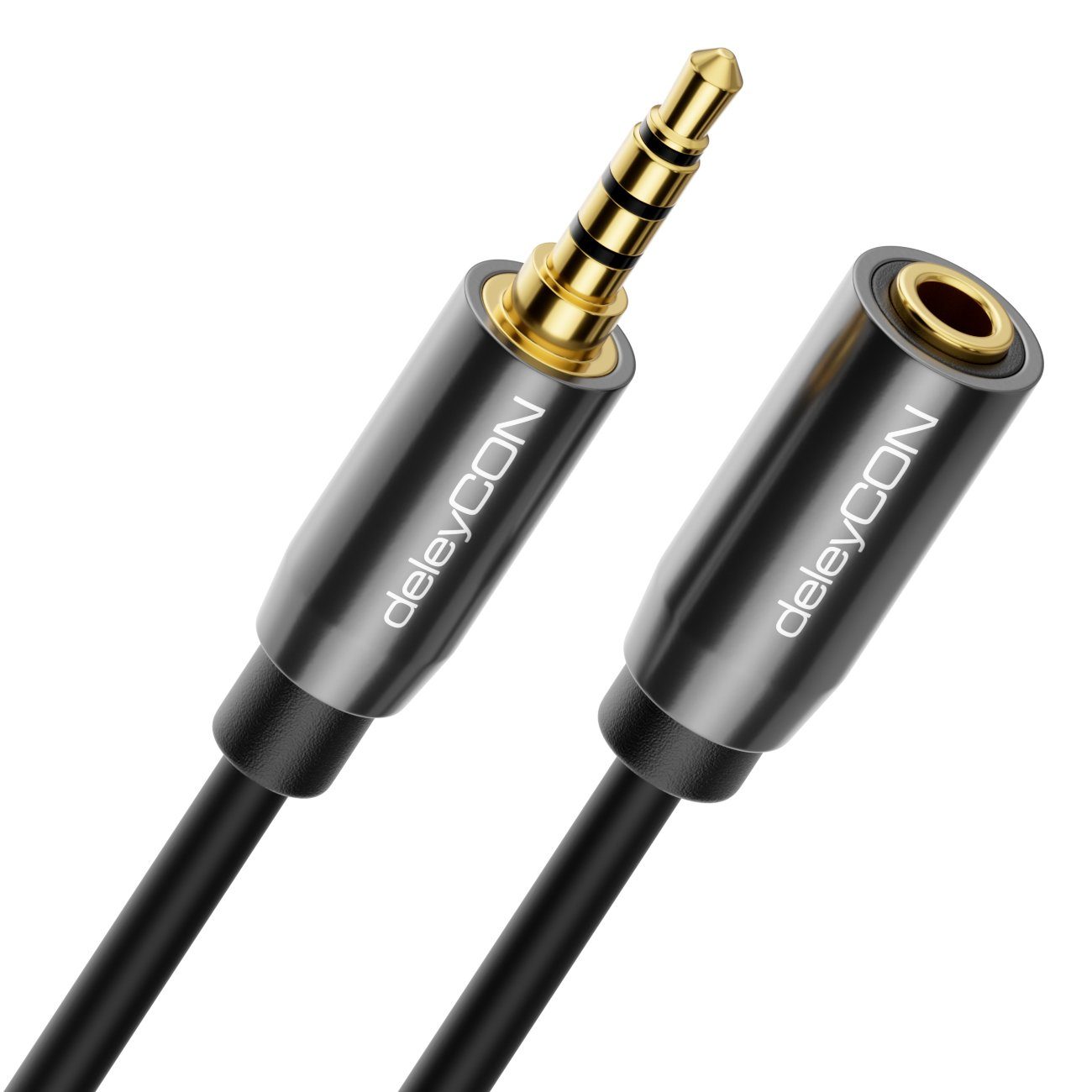 deleyCON 3m Headset Kopfhörer Verlängerung AUX 3,5mm Klinke CTIA 4 Headset