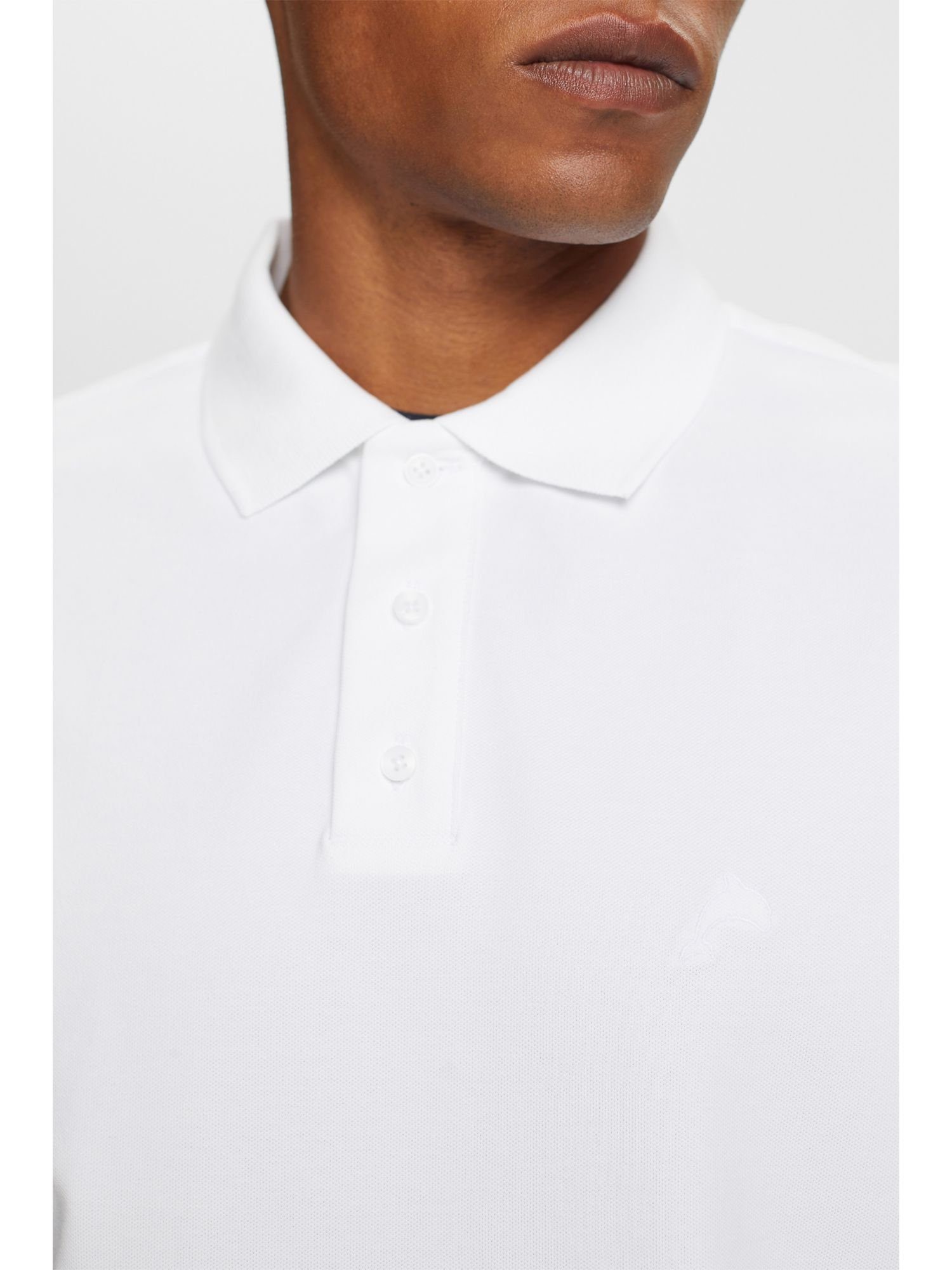 sports esprit Charakteristisches (1-tlg) WHITE T-Shirt Piqué-Poloshirt