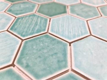 Mosani Mosaikfliesen Hexagonale Sechseck Mosaik Fliese Keramik waldgrün