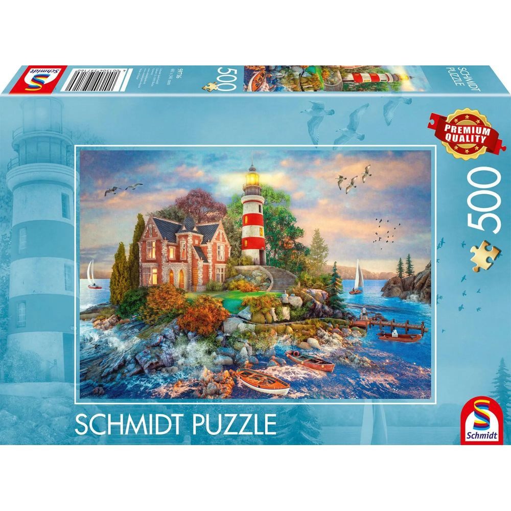 Schmidt Spiele Puzzle Leuchtturm am Felsen, 500 Puzzleteile