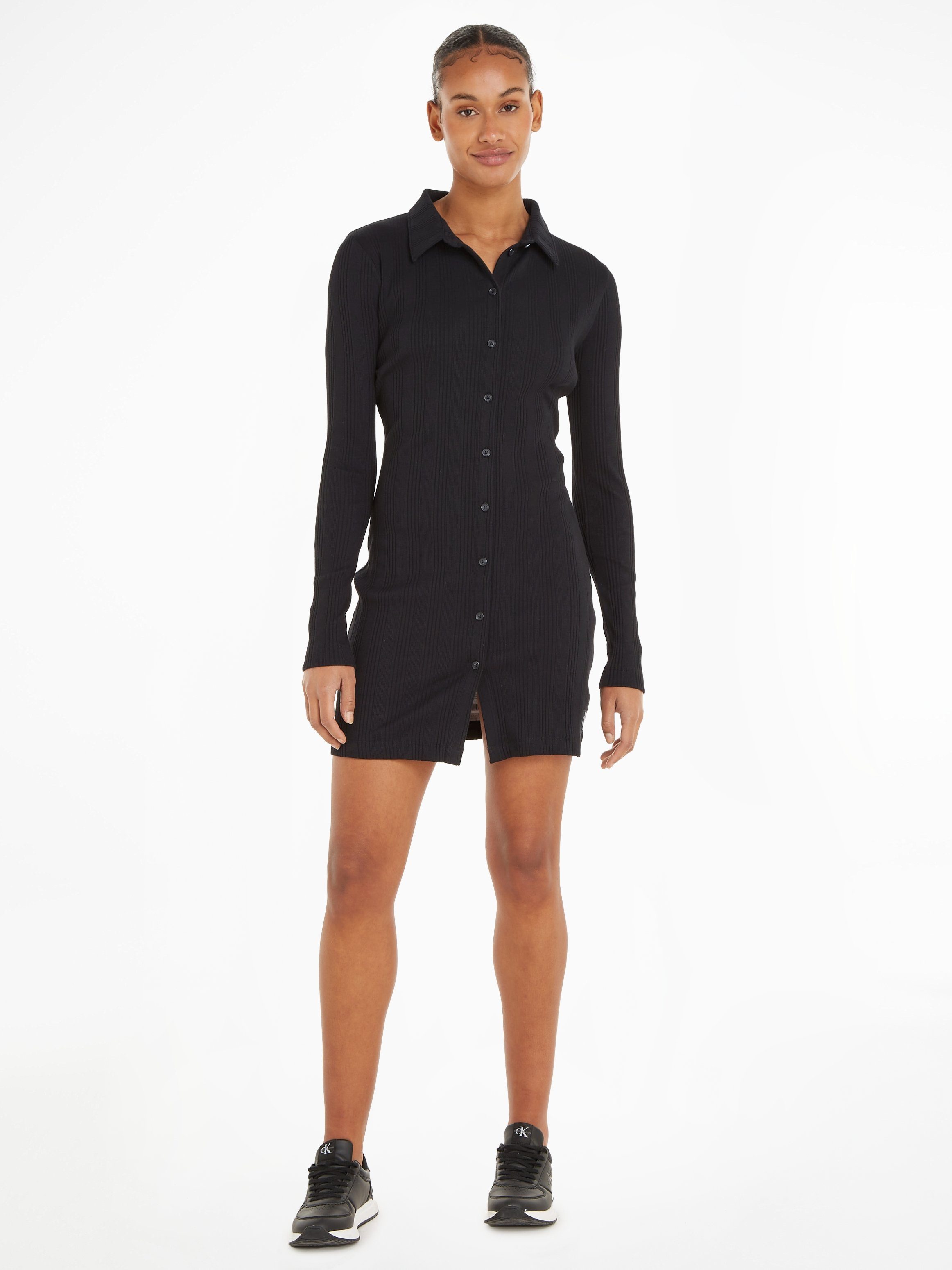 BADGE Klein Jeans SHIRT ELONGATED RIB DRESS Shirtkleid Calvin