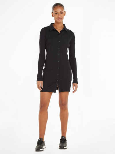 Calvin Klein Jeans Shirtkleid BADGE ELONGATED RIB SHIRT DRESS