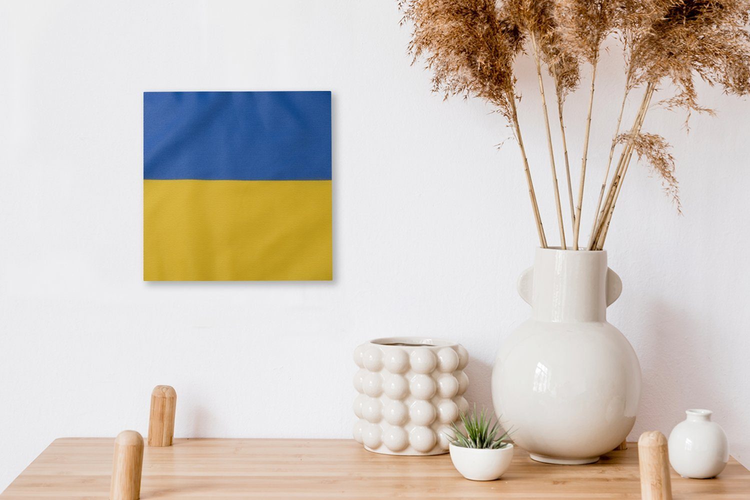 OneMillionCanvasses® Leinwandbild der Nahaufnahme Ukraine, Bilder (1 Leinwand für Wohnzimmer Flagge St), der Schlafzimmer