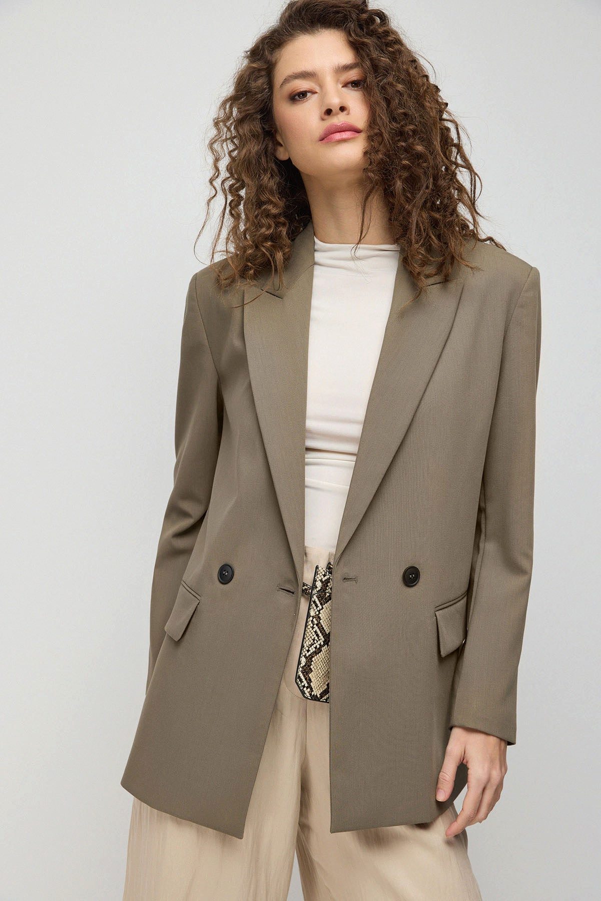 No Matter What Windbreaker Zweireihiger Oversize-Blazer