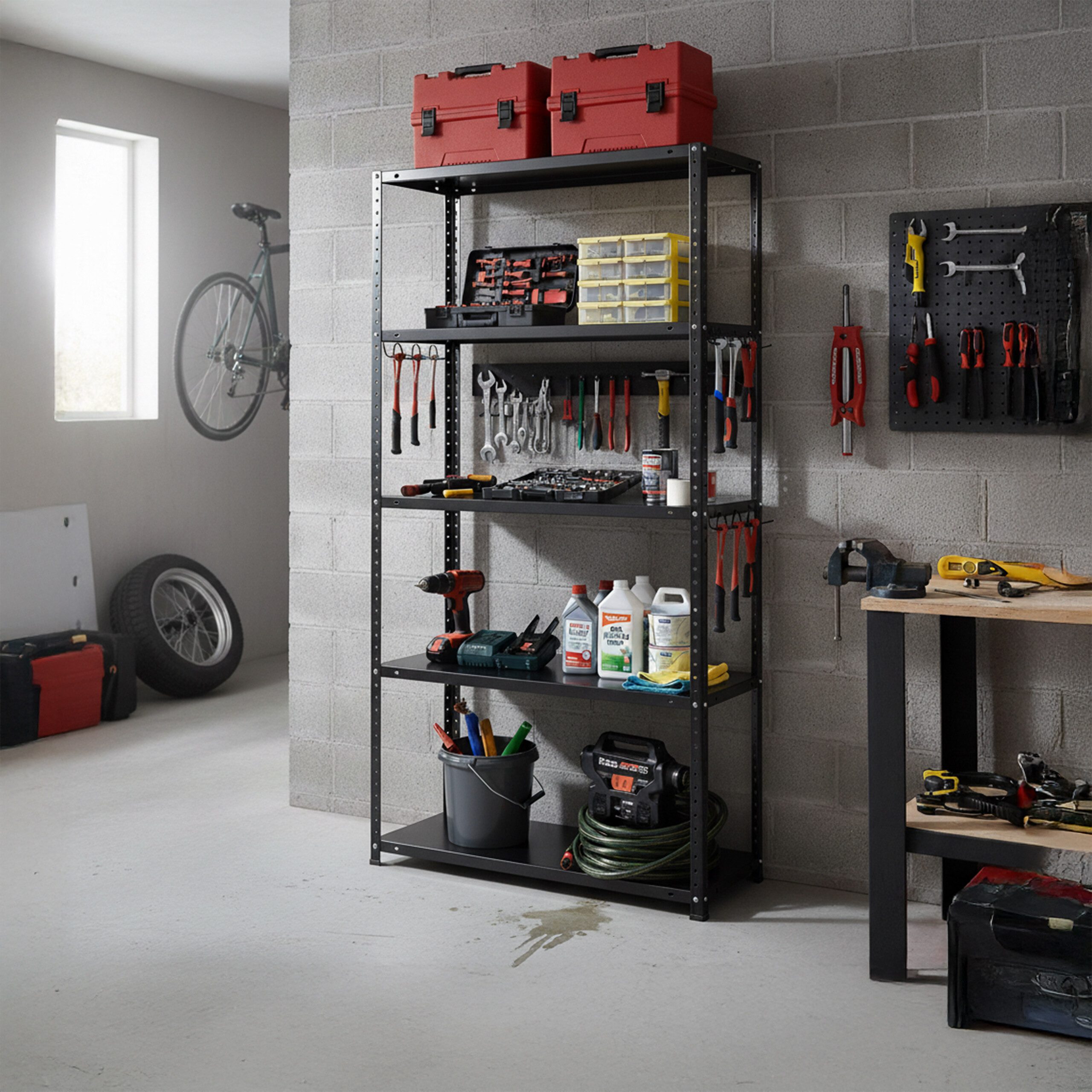 relaxdays Schwerlastregal Lagerregal aus Stahl 200 kg, schwarz günstig online kaufen