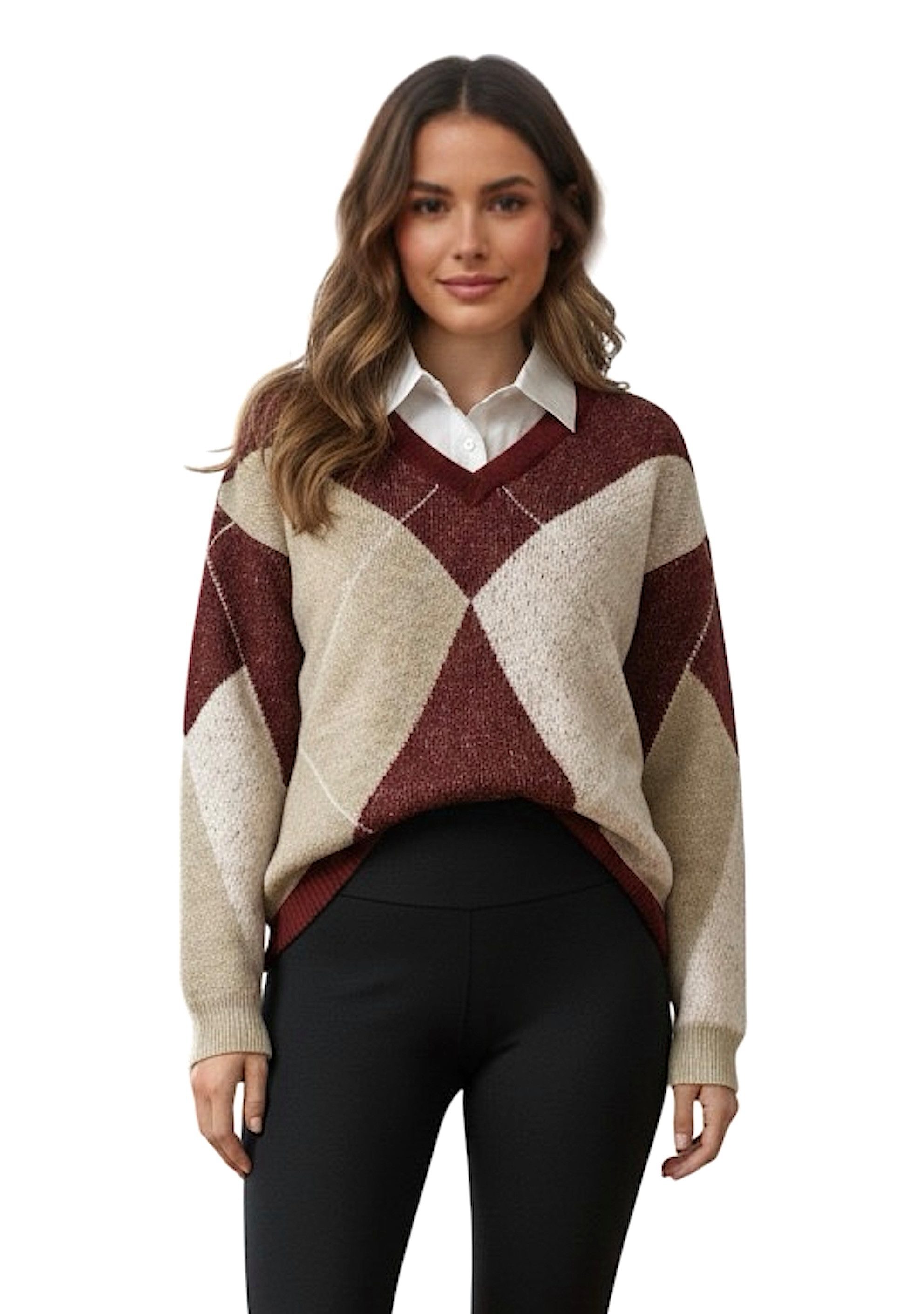 Worldclassca Strickpullover WORLDCLASSCA Strickpullover Kariert Karo mit Bl günstig online kaufen