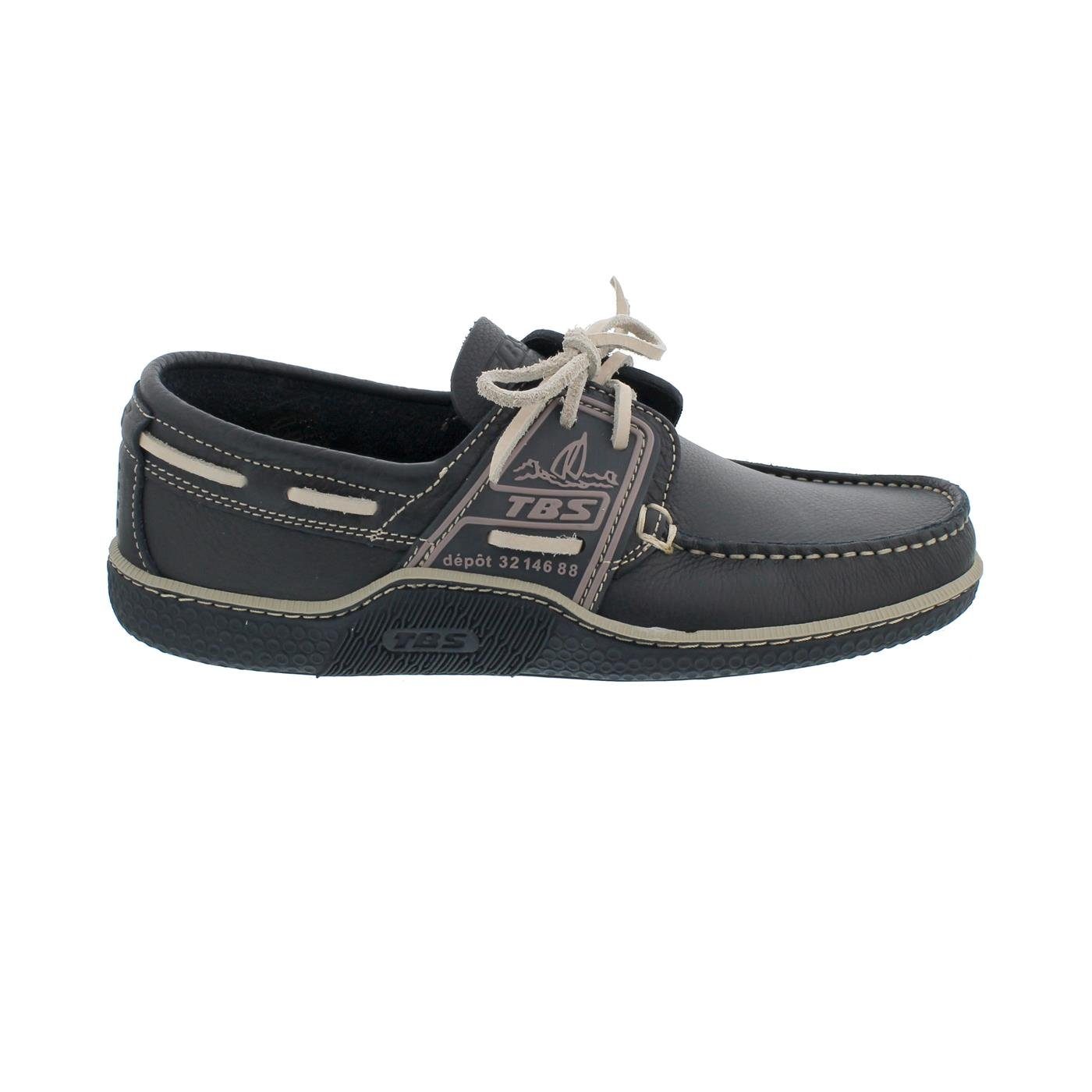 TBS Globek Segelschuh, Bateau Full Grain Leather, Marine/ Froment, B8D Bootsschuh