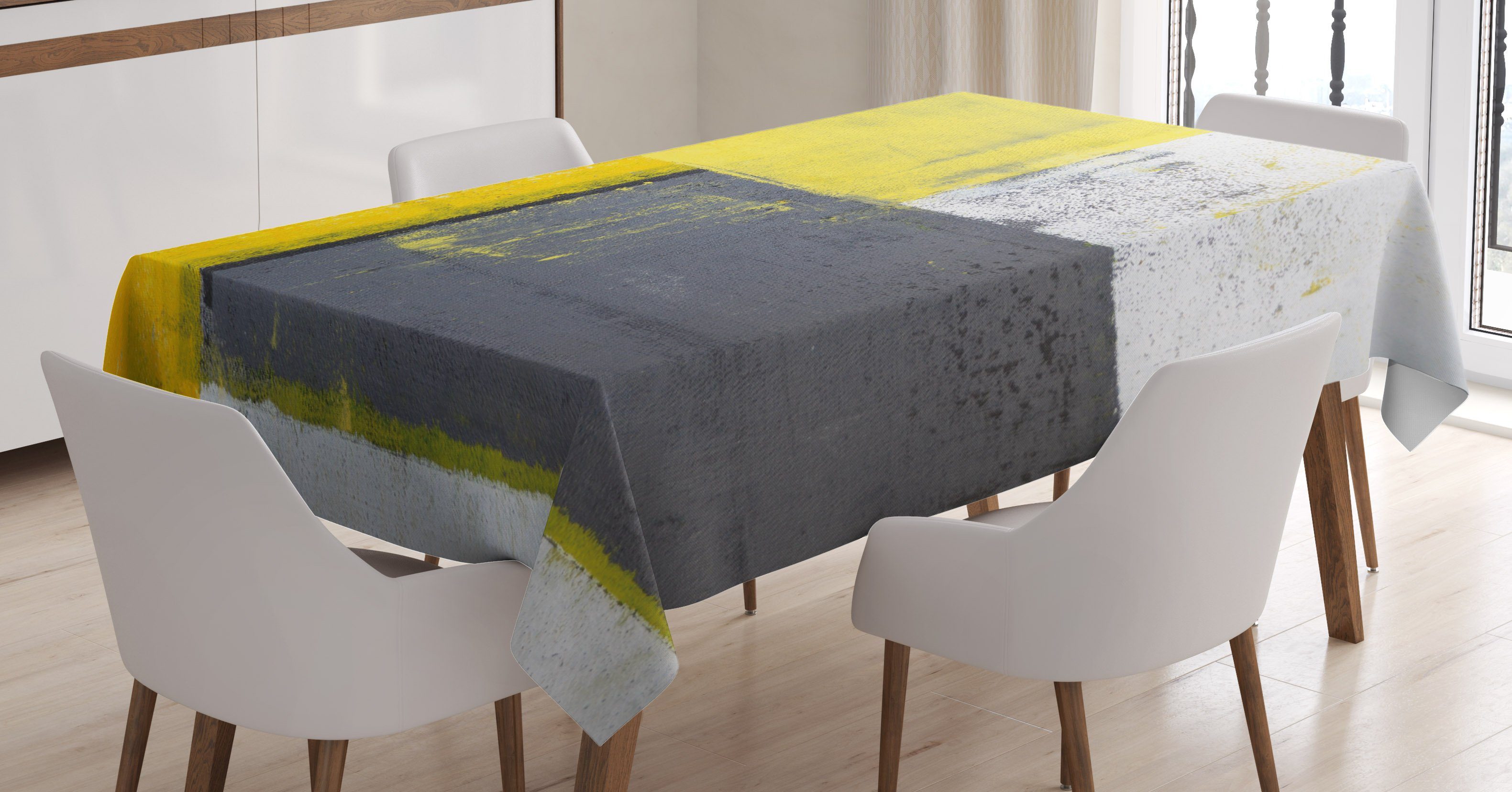 Klare Squares geeignet Farben, Abakuhaus Pale Außen den Tischdecke Für Yellow Farbfest Waschbar Bereich Abstrakt