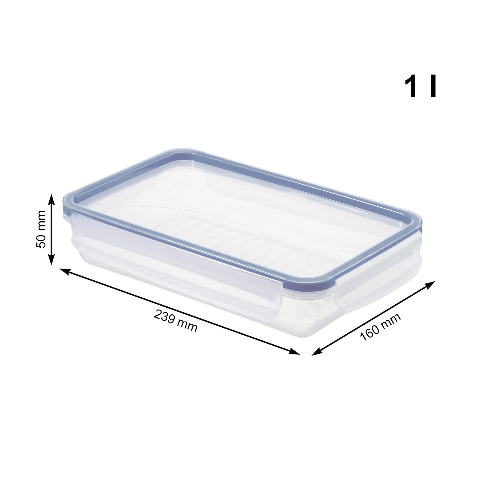 ROTHO Frischhaltedose CLICK LOCK Frischhaltedosen Set 3-teilig 2x 1l, 1x 2l luftdicht, Kunststoff, (Vorratsbehälterset, Set 3-teilig), Luftdichtes Frischhaltedosen Set für sichere Lebensmittelaufbewahrung