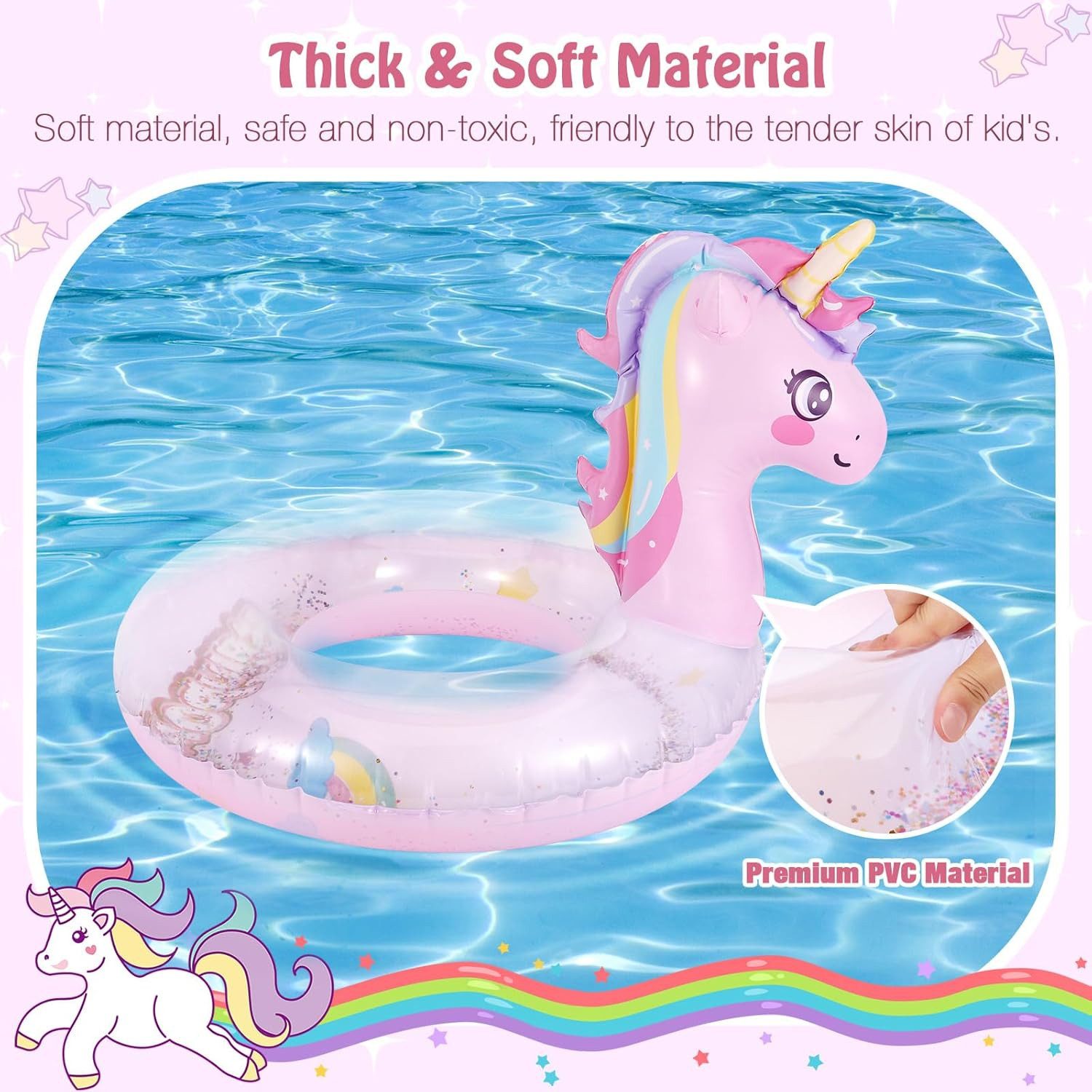 FELIXLEO Aufblasbares Bällebad Aufblasbarer Schwimmring Cartoon PVC Kinder Pool Strand Sommer Spaß.