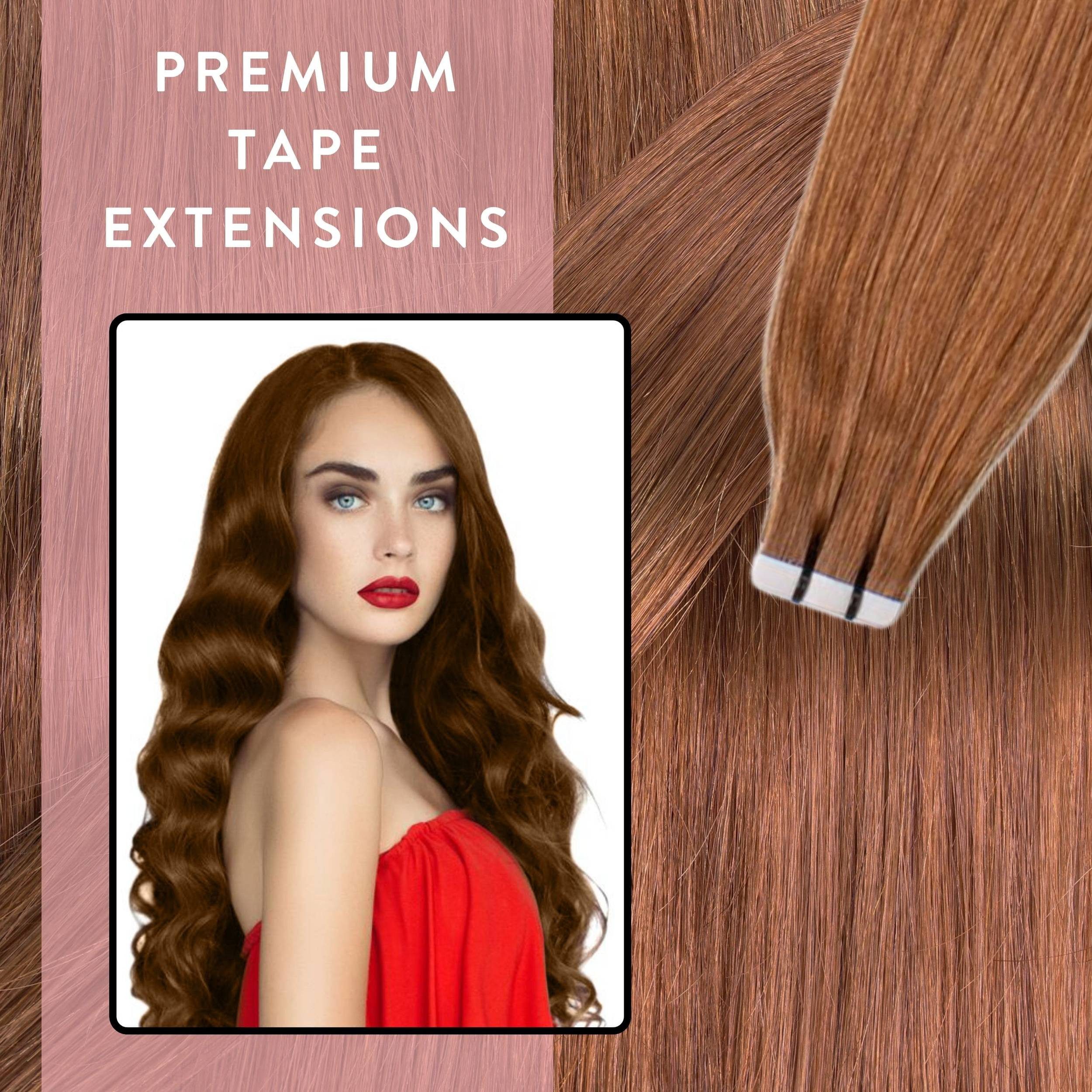 hair2heart Echthaar-Extension Premium Tape Extensions #8/03 Hellblond Natur-Gold 40cm