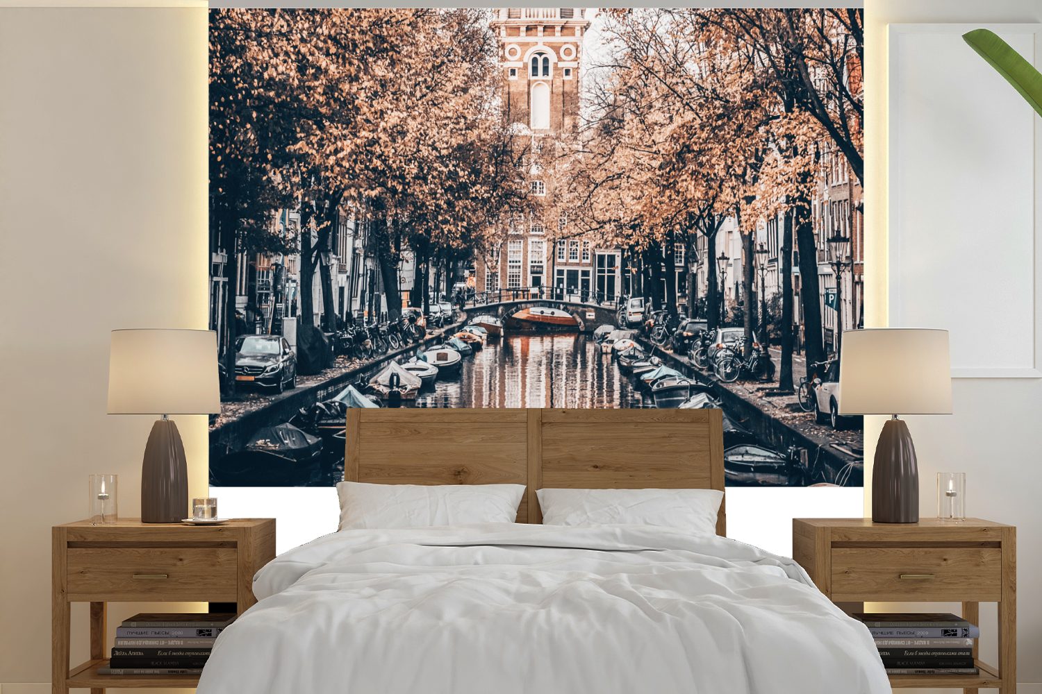 MuchoWow Fototapete Amsterdam - Niederlande - oder (5 Wohnzimmer bedruckt, St), Wasser, Schlafzimmer, für Matt, Tapete Wandtapete Vinyl