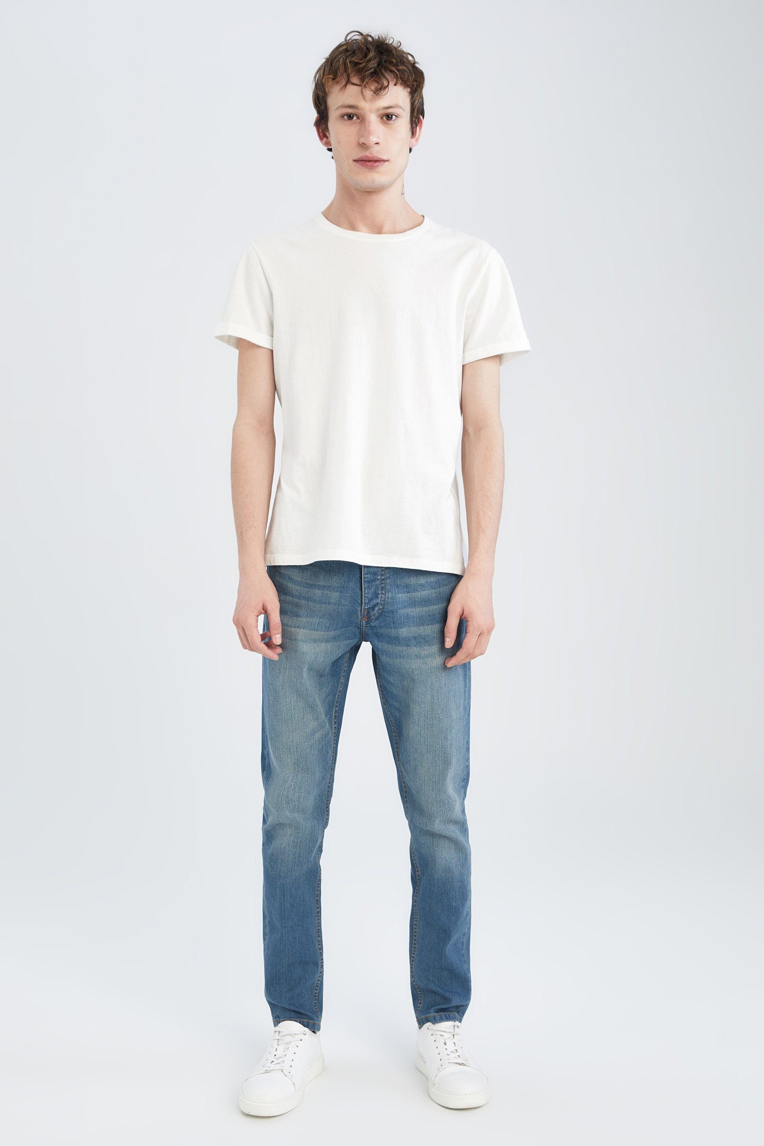 DeFacto Skinny-fit-Jeans Herren FIT SKINNY DENIM Skinny-fit-Jeans SUPER