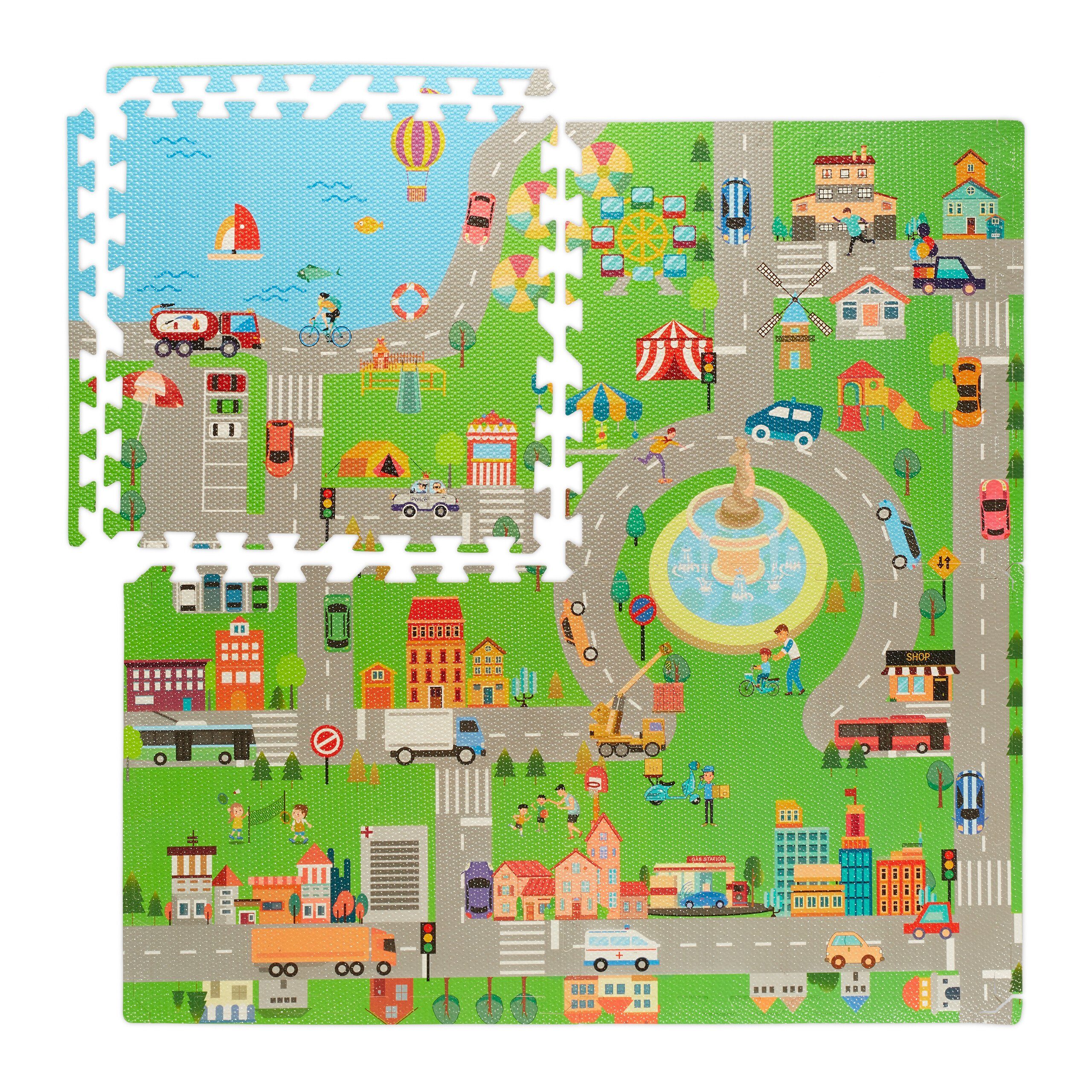 relaxdays Spielmatte Puzzlematte Straße günstig online kaufen
