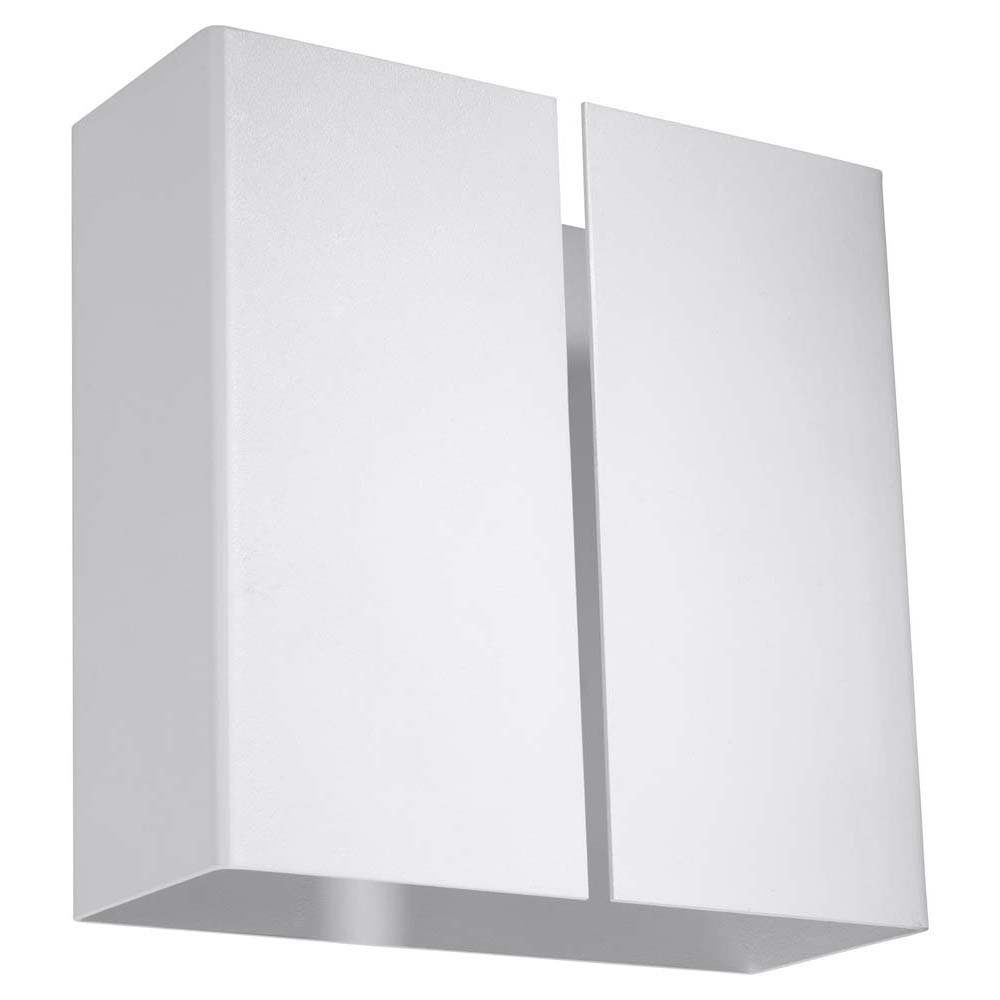 etc-shop Wandleuchte, Leuchtmittel nicht inklusive, Wandleuchte Wandlampe Stahl Weiß UP & DOWN H 18 cm Wohnzimmer | Wandleuchten