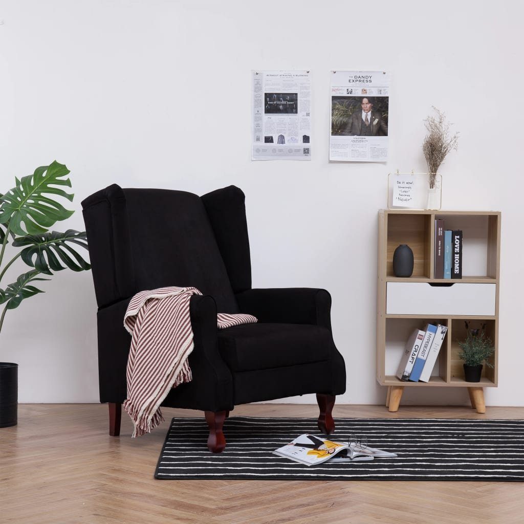 Schwarz für Relaxsessel Wohnzimmer Sessel, das verstellbare DOTMALL Armsessel mit Holzbeine,