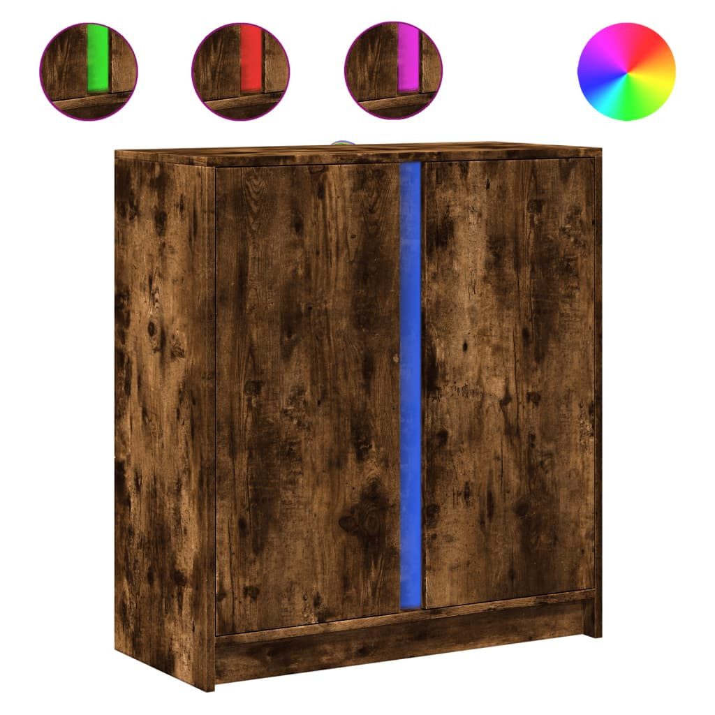 vidaXL Sideboard LED-Sideboard Räuchereiche 77x34x85 cm günstig online kaufen