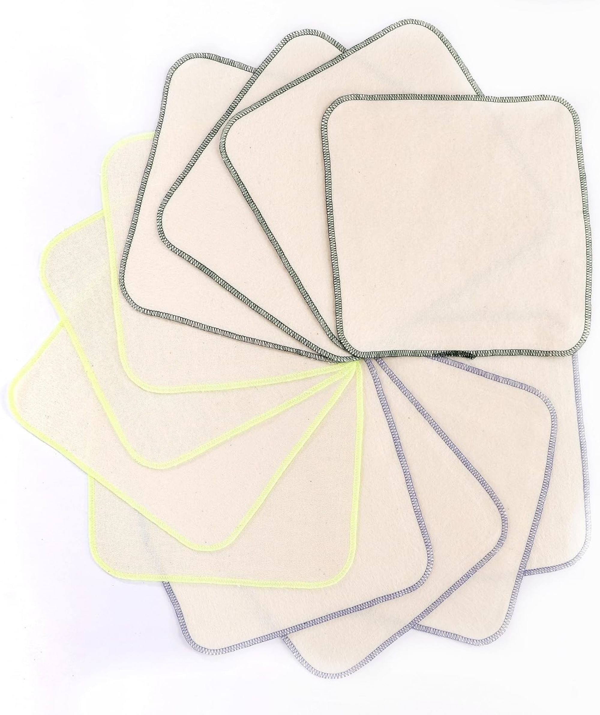 Montegoni Waschhandschuh Flanellwaschlappen aus Bio-Baumwolle-15 Stück 21cm x21cm, (Mehrweg Baby Waschlappen als Ersatz für Feuchttücher, 15-St), Kleine waschbare mini Baumwolltücher