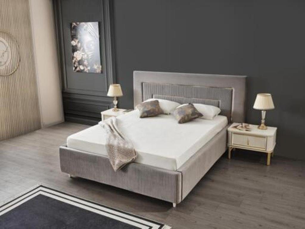 JVmoebel Schlafzimmer-Set Nachttische Luxus 2x Set (3-St) Schlafzimmer Komplett, Bett Betten