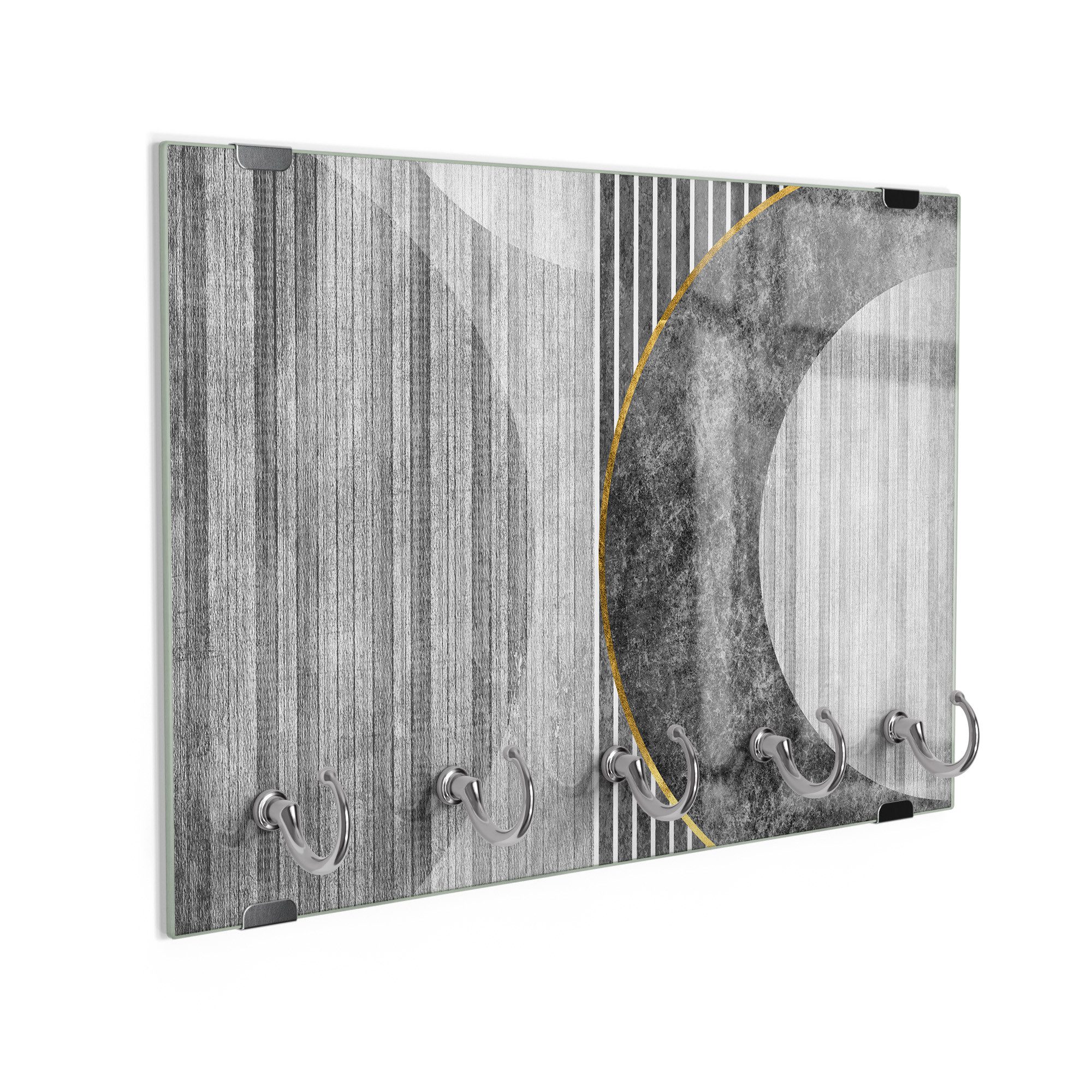 DEQORI Schlüsselbrett 'Monochromer Takt', (1 St), Schlüsselhalter Schlüssel Haken Schlüsselboard modern Schlüsselleiste