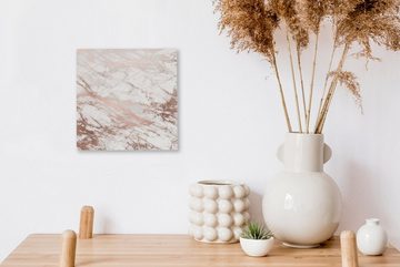 OneMillionCanvasses® Leinwandbild Marmor - Rosa - Luxus - Marmoroptik - Glitzer - Design, (1 St), Leinwand Bilder für Wohnzimmer Schlafzimmer