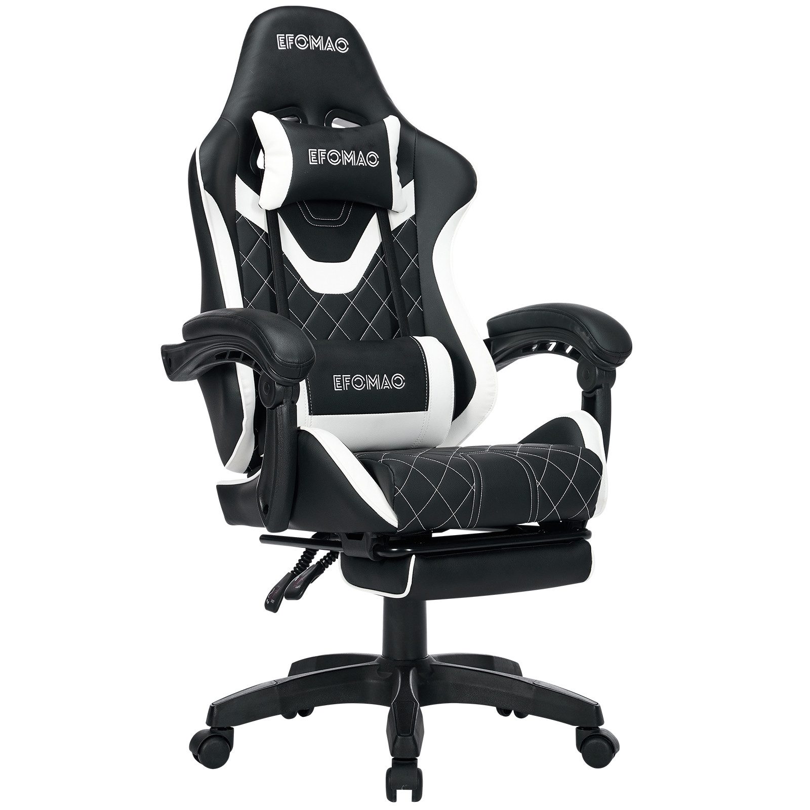 EFOMAO Gaming-Stuhl zugleich ergonomischer Bürostuhl mit praktischer Teleskop-Fußstütze (1 St), mit 135° Rückenlehnenneigung & verstellbaren Armlehnen
