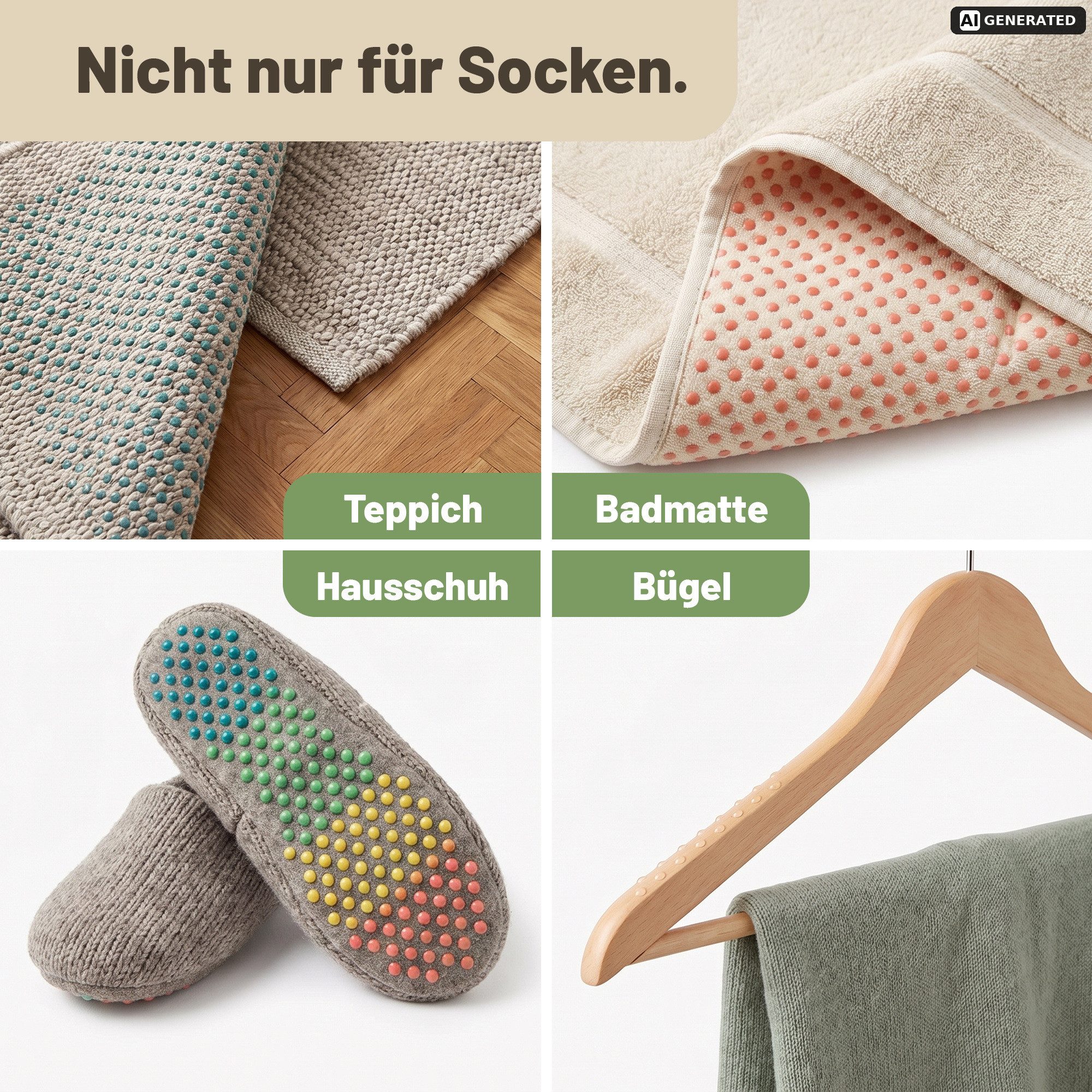 Viva Decor Bastelfarbe ABS Socken-Stopp Antirutsch-Farbe für Socken, Teppiche & Textilien, wasserbasiert, latexfrei, geruchsneutral, waschbar bei 30 °C – Bild 3 von 5