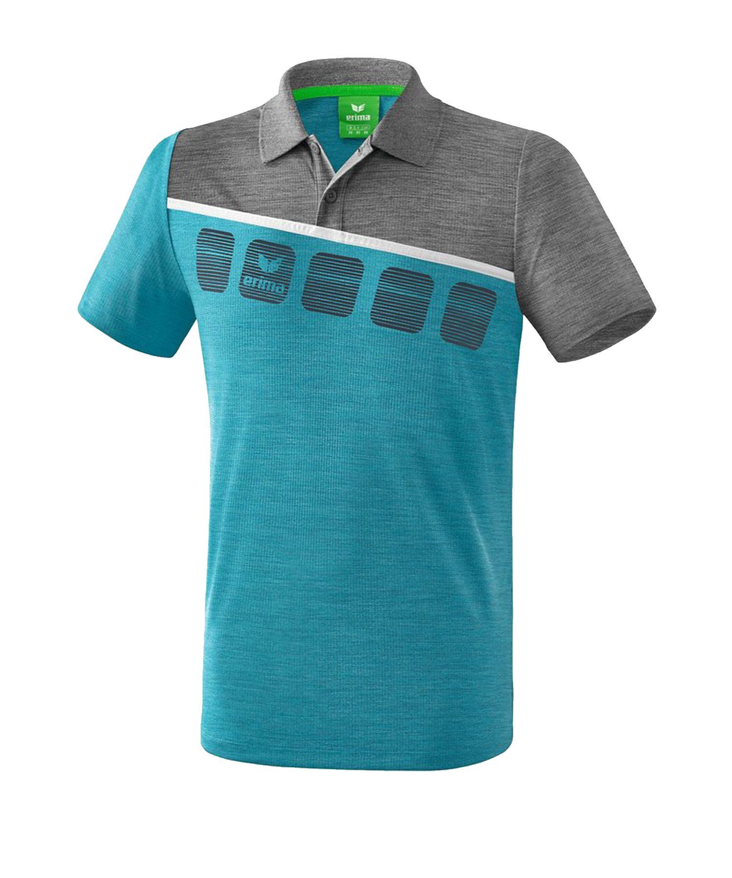 Erima T-Shirt 5-C Poloshirt default BlauGrauWeiss