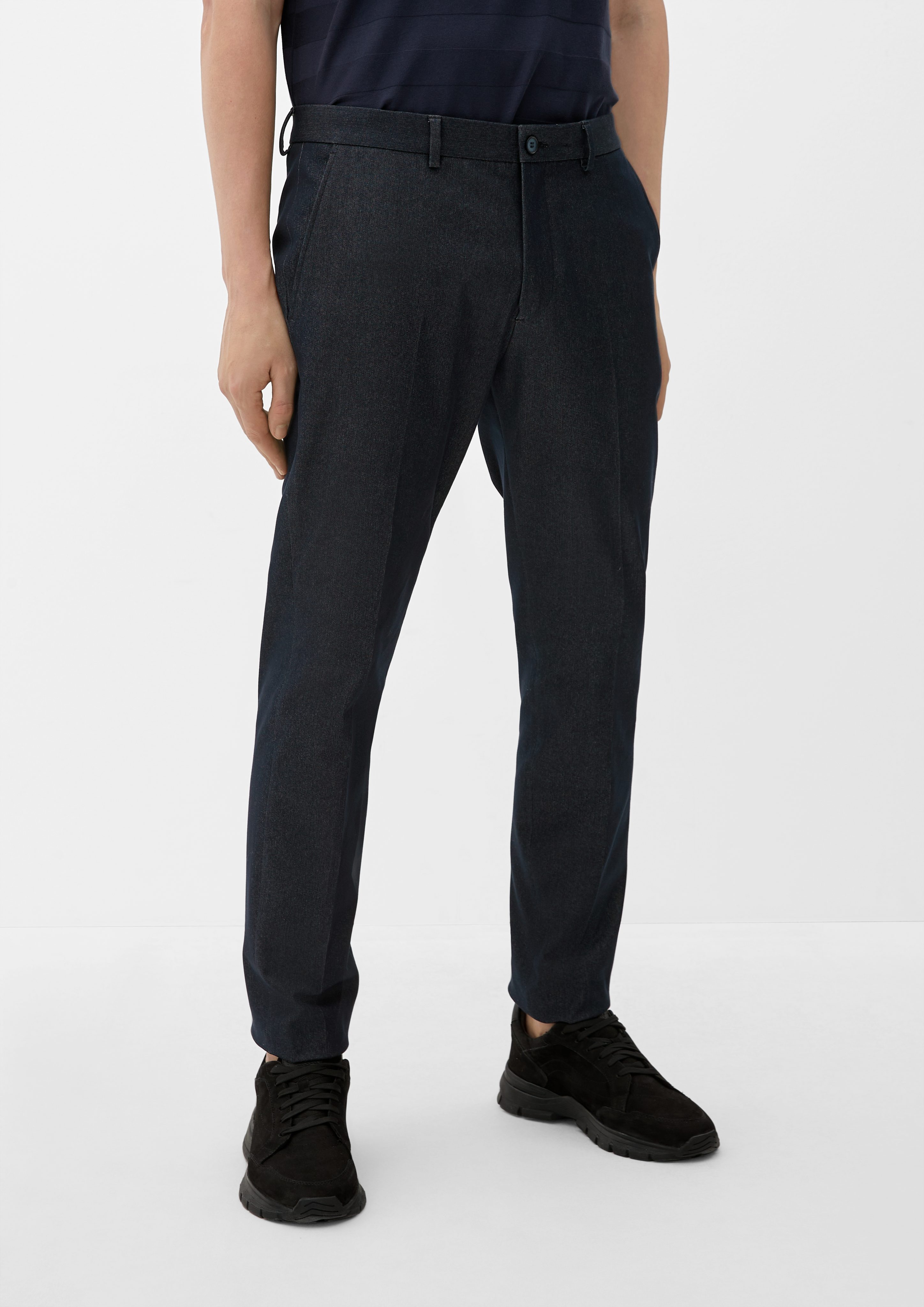 Stoffhose Slim: Chino in Denim-Optik