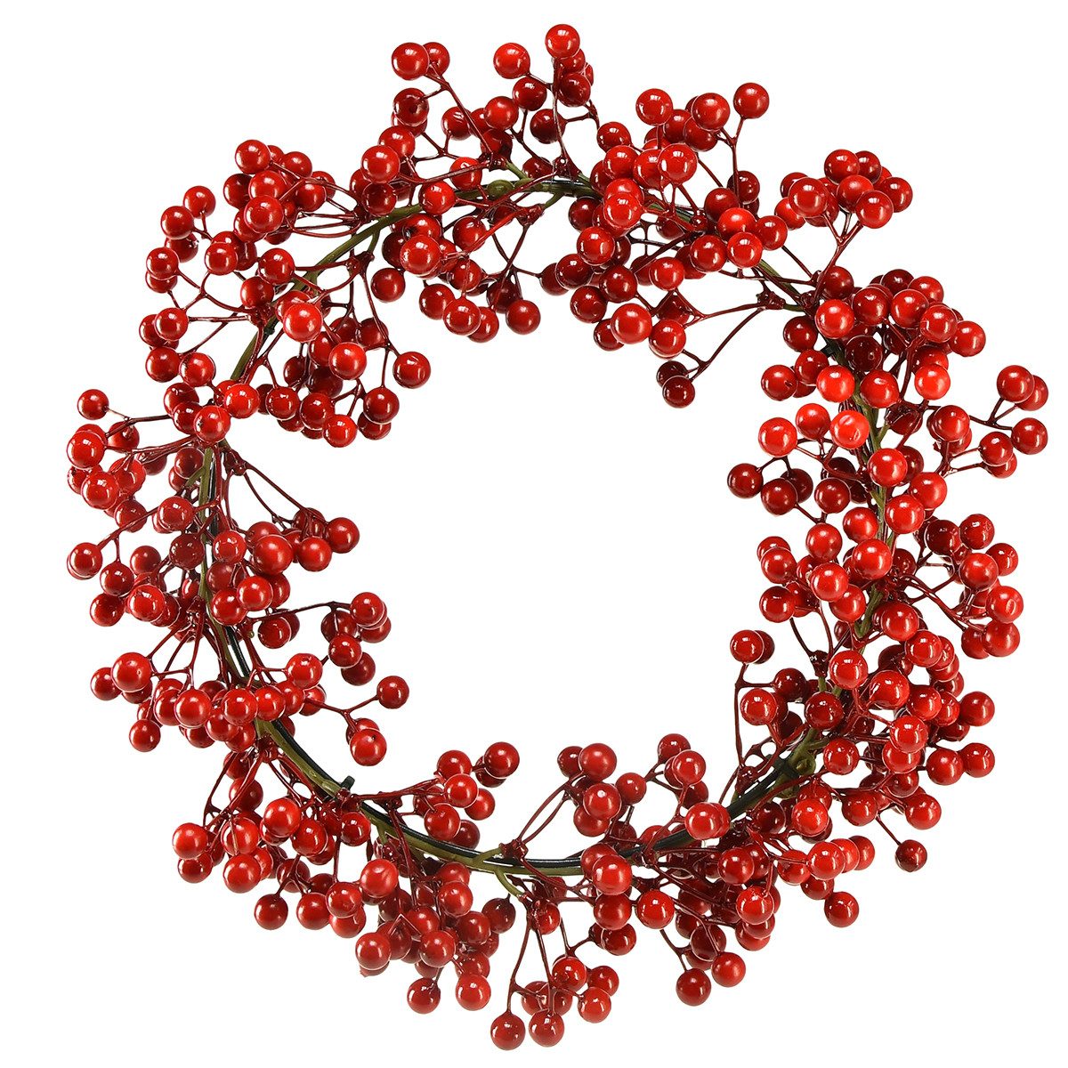 Winterliche Kunstpflanze Weihnachtskranz Künstliche Rote Beeren günstig online kaufen