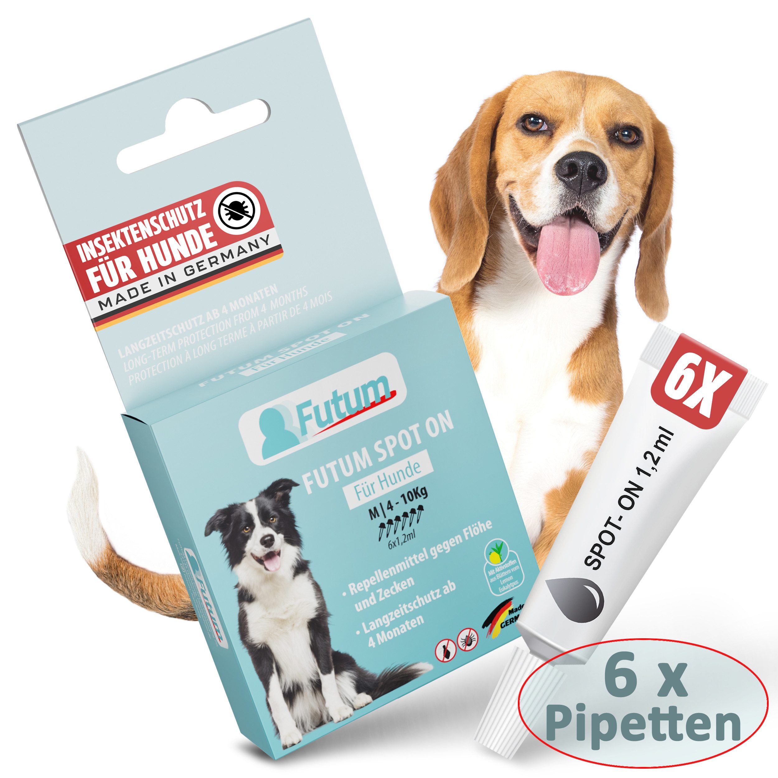 FUTUM Zeckenschutzmittel Spot on für Hunde, 7.2 ml, MADE IN GERMANY