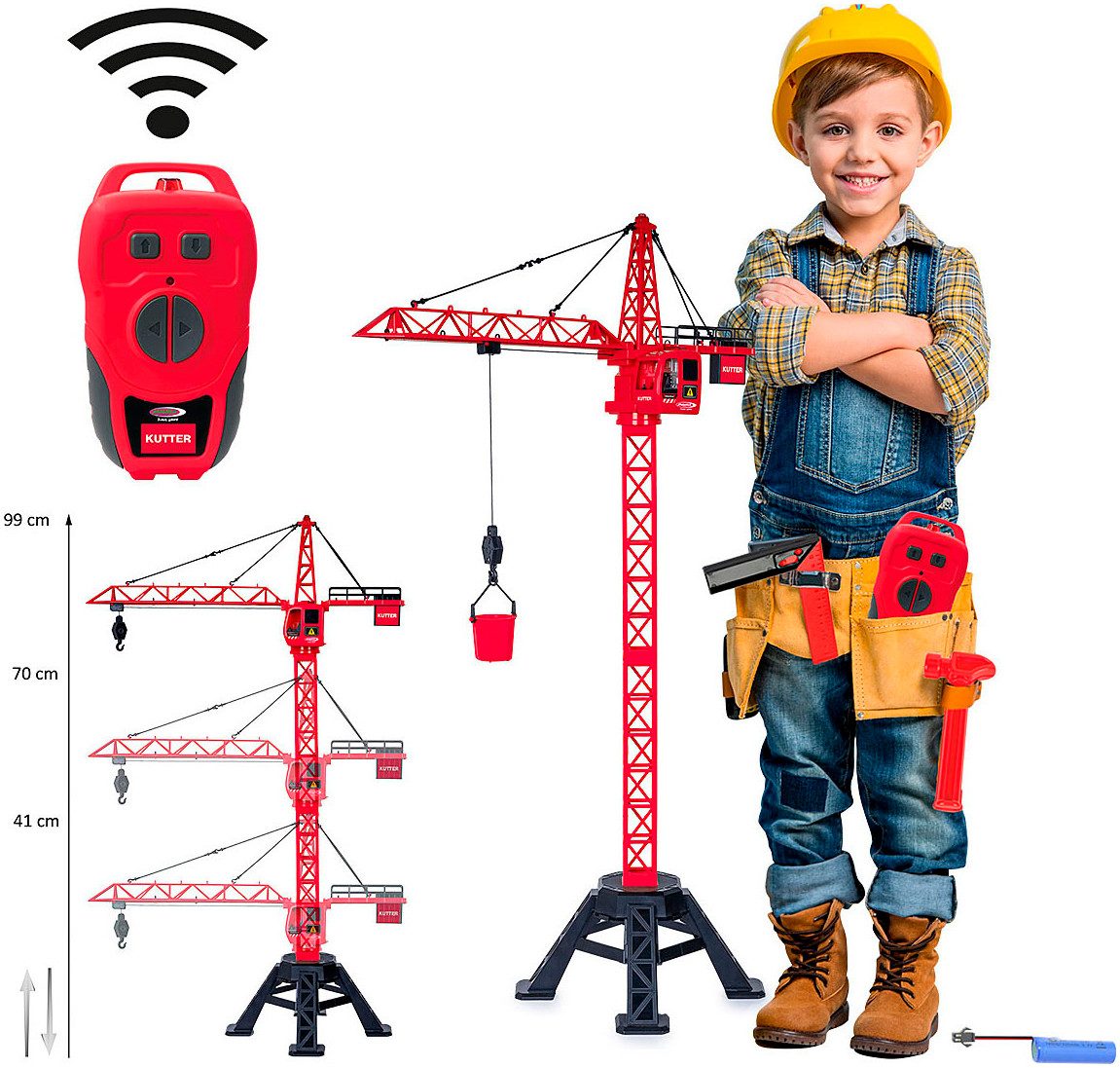 Jamara RC-Kran Turmdrehkran Kutter XL 99 IR, LED Licht im Dach