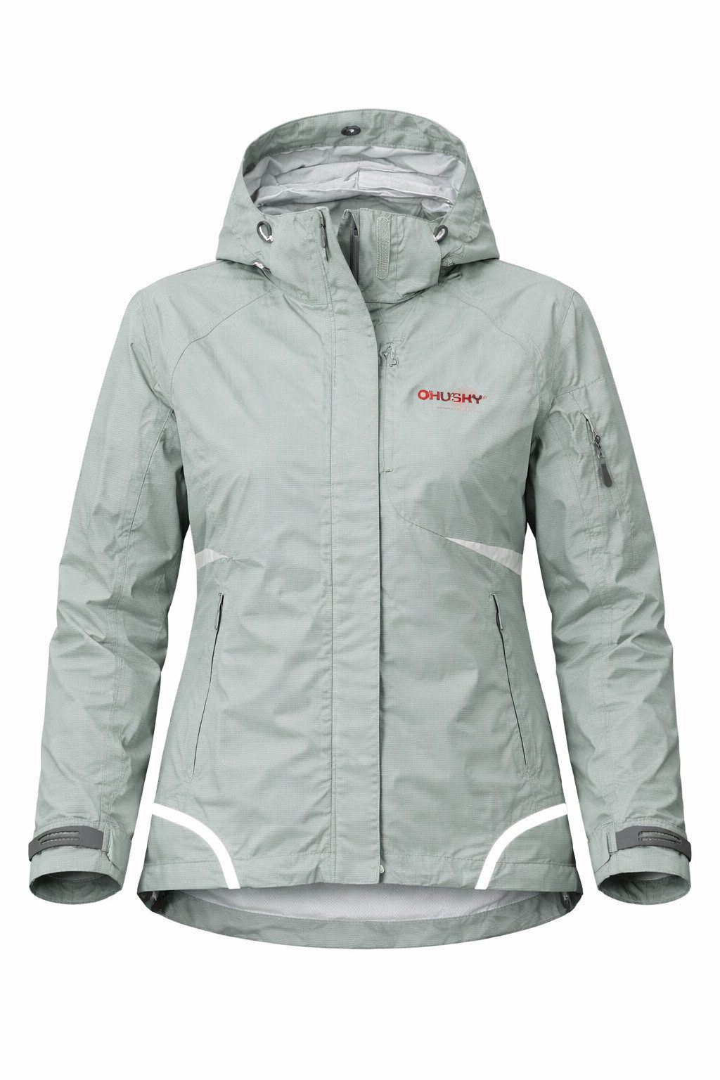 Husky Outdoorjacke Damen SKIM Regenjacke wasserdicht, sehr leicht, Lindgrün Gr. M mit abnehmbarer Kapuze