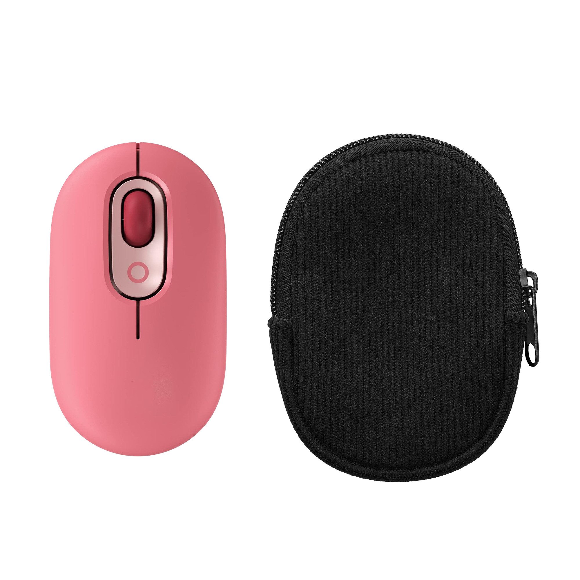 kwmobile Schutz-Set Maus Tasche für Logitech POP Mouse Hülle, Case für Bluetooth Maus aus robustem Cord und Neopren Stoff