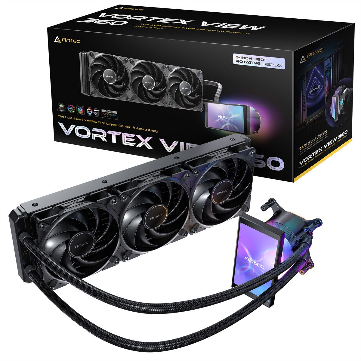 Antec Computer-Kühler Vortex VIEW 360 mit LCD Display