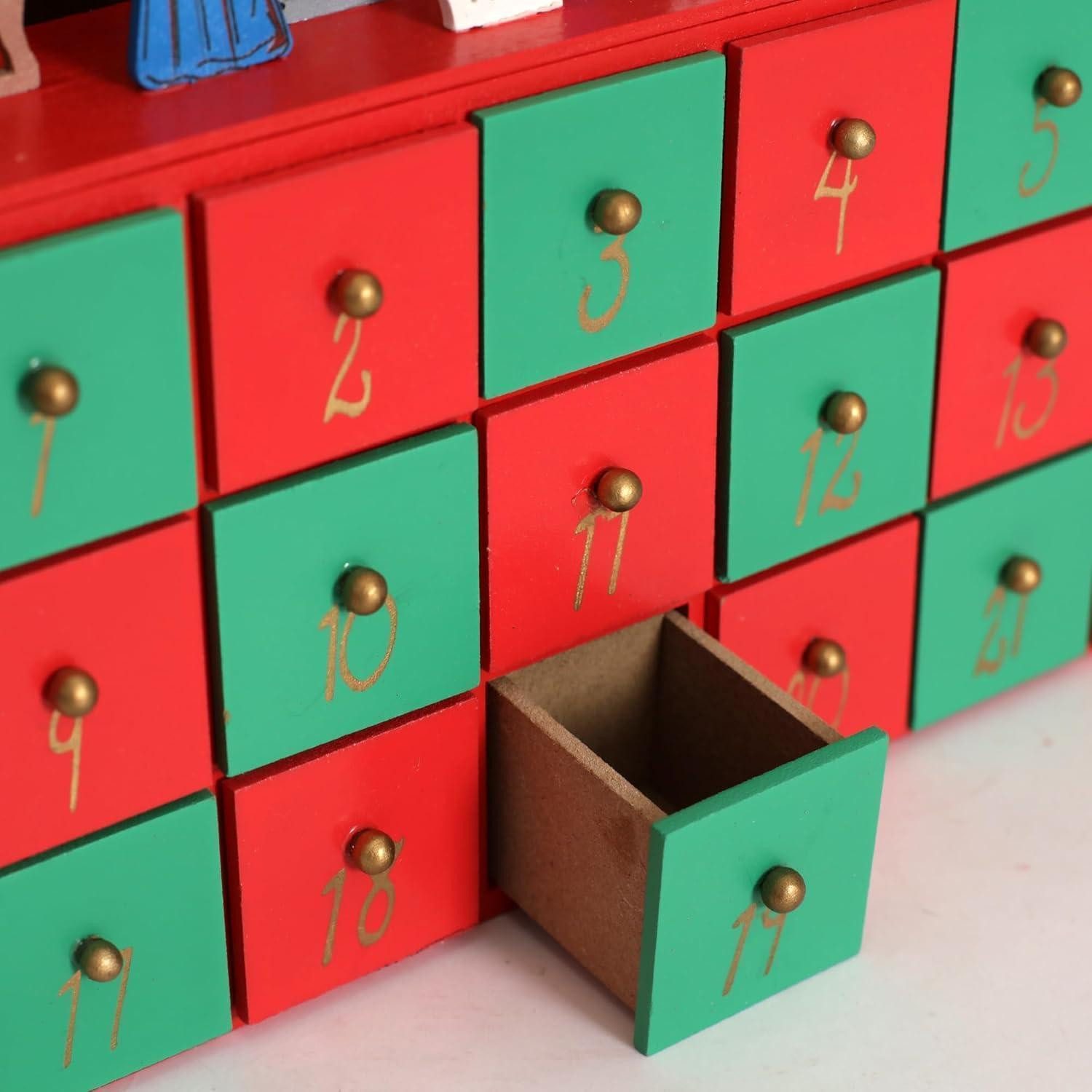 LuxusKollektion Adventskalender Adventskalender Holz Krippe Tischdekoration Countdown