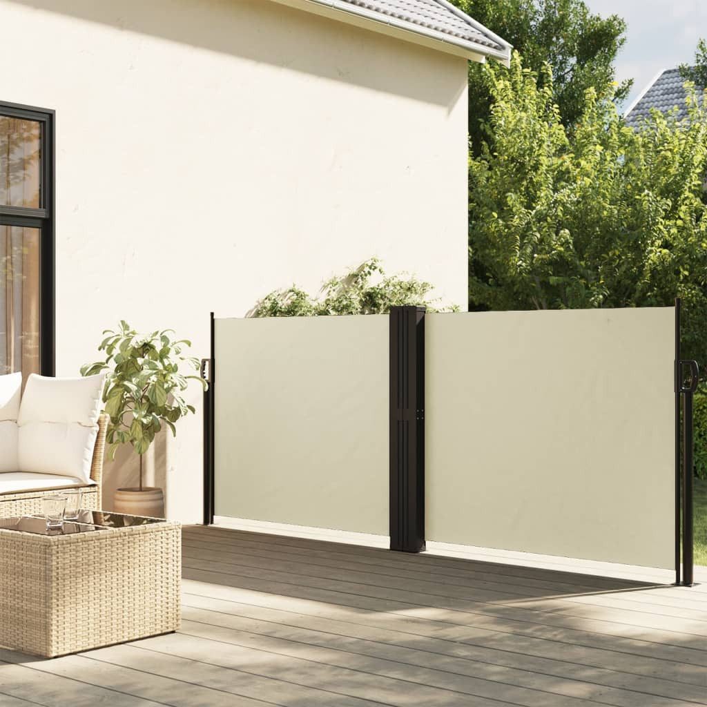Thumbnail - furnicato Sonnenschirm Seitenmarkise Ausziehbar Creme 140x1000 cm, LxB: 140x1000 cm
